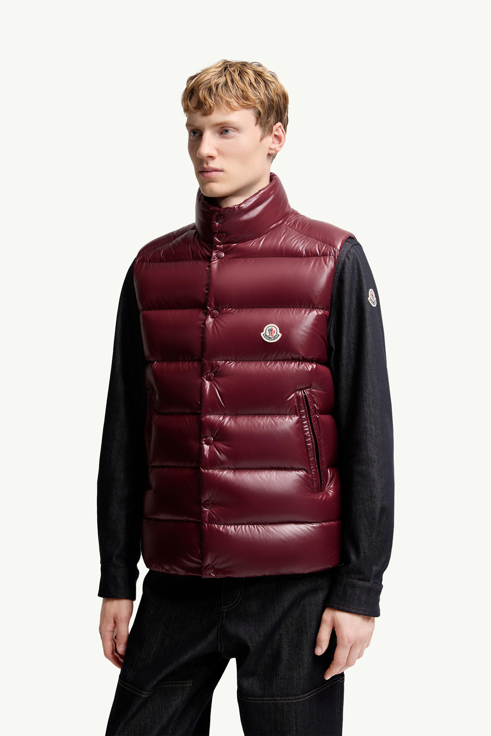 Tibb Daunenweste Herren Burgunderrot Moncler 3