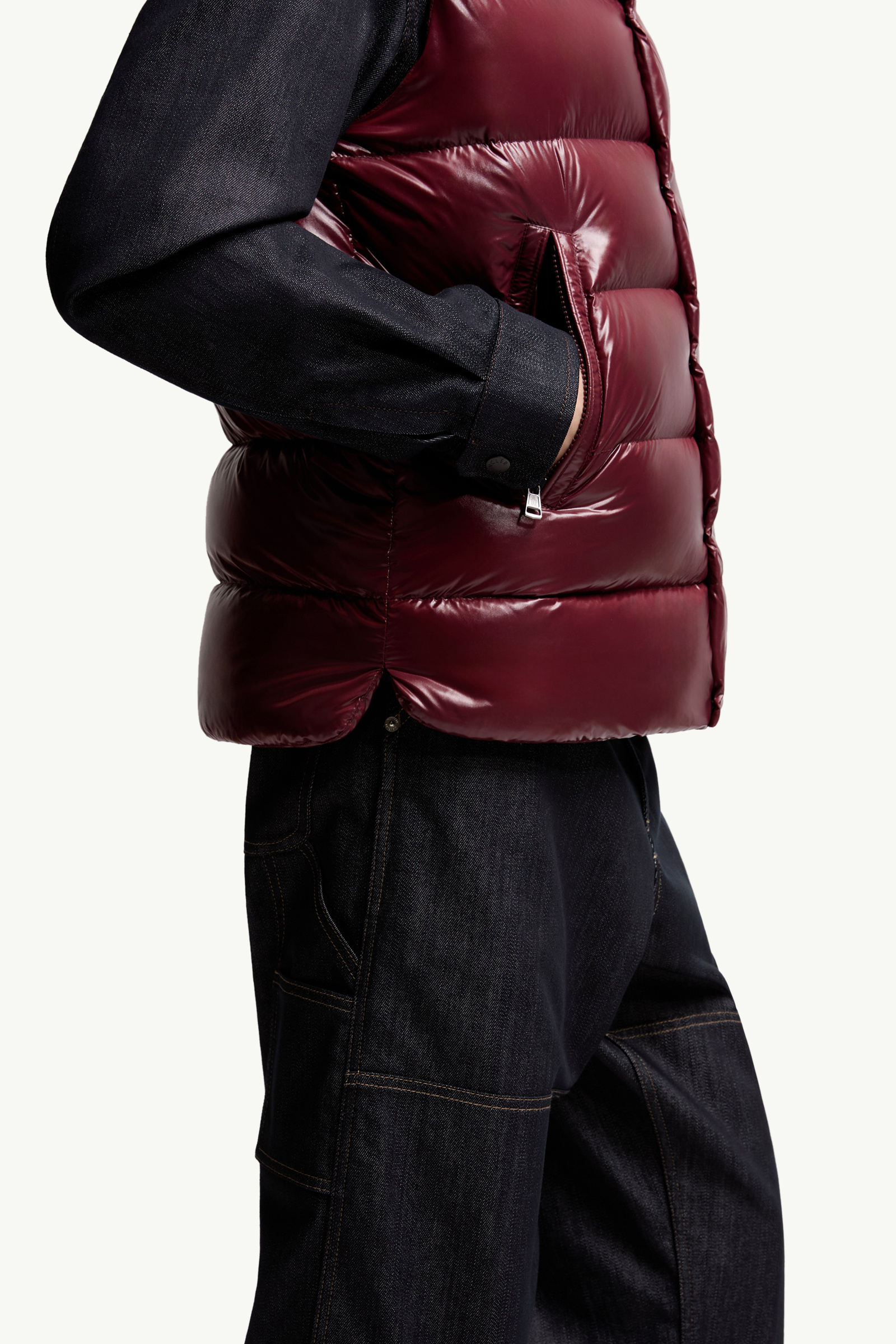 Tibb Daunenweste Herren Burgunderrot Moncler 5