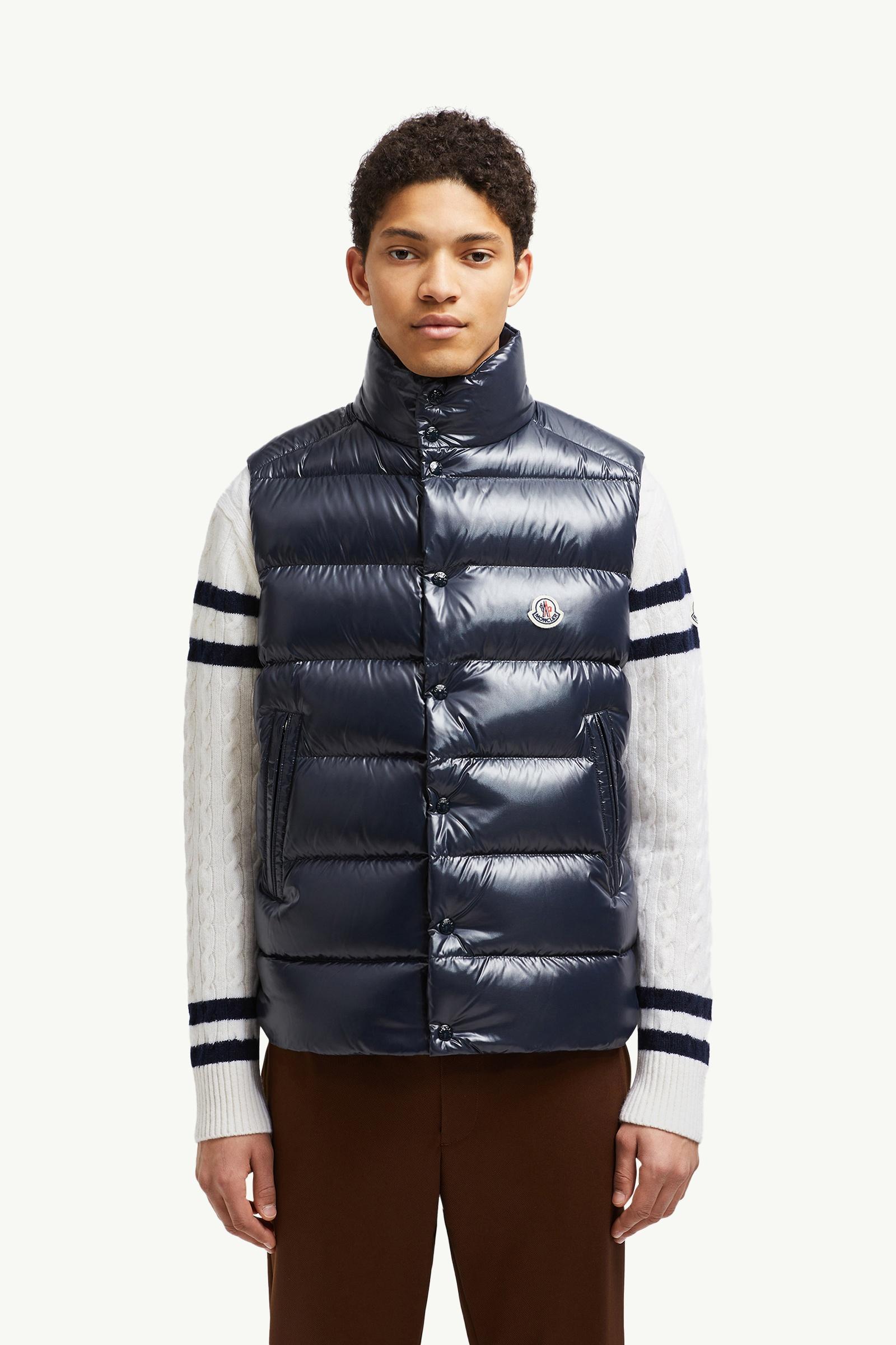 Navy Blue Tibb Down Gilet - Vests for Men | Moncler DE