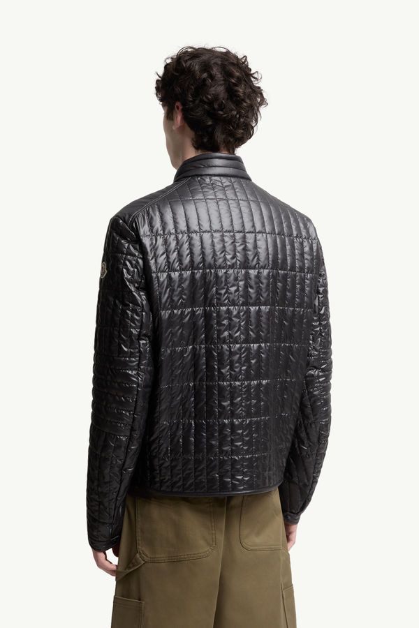 Lasne男士垂直绗缝加衬机车夹克外套 男士 黑色 Moncler 4