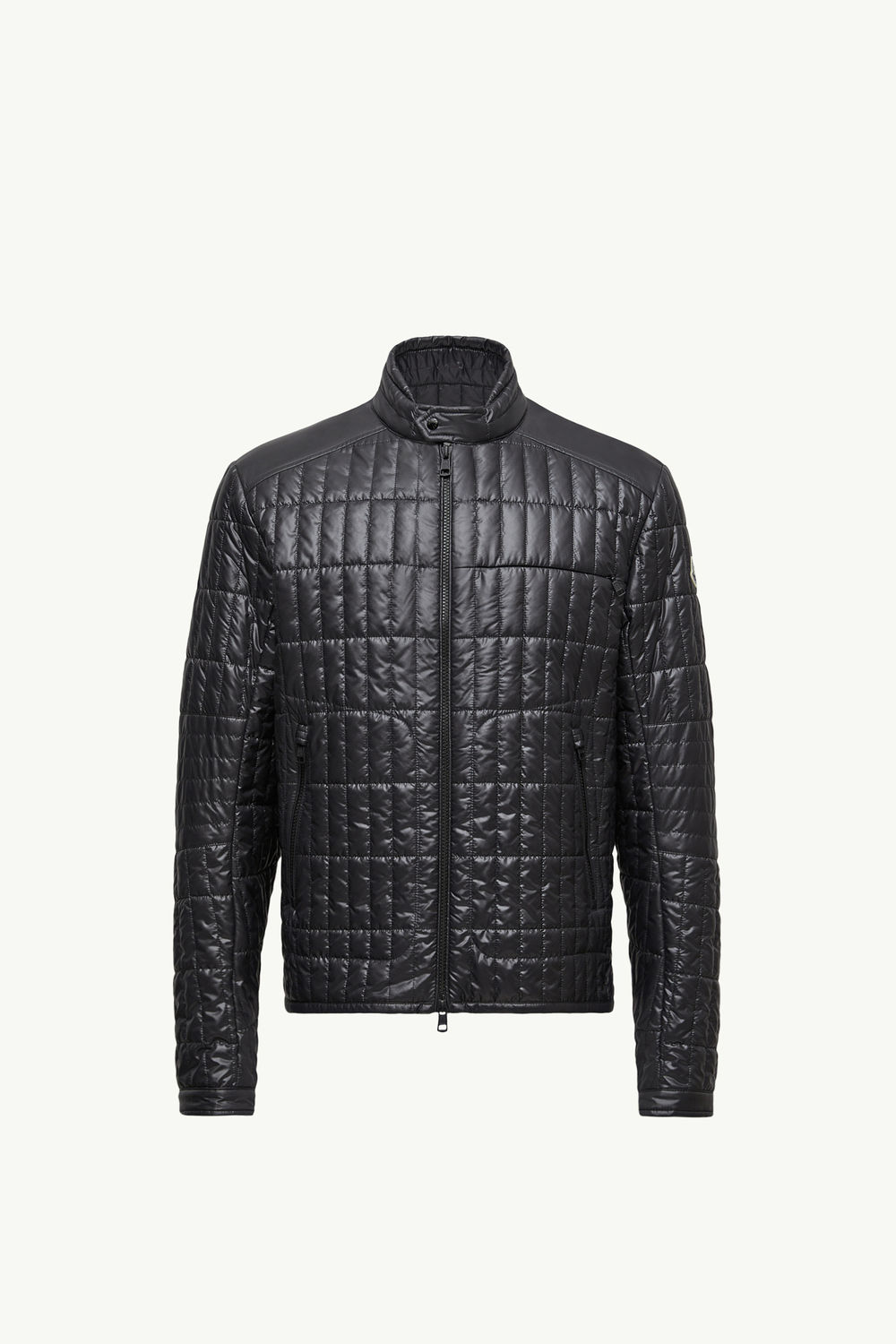 Lasne Vertical-Quilted Padded Biker Jacket Men Black Moncler 2