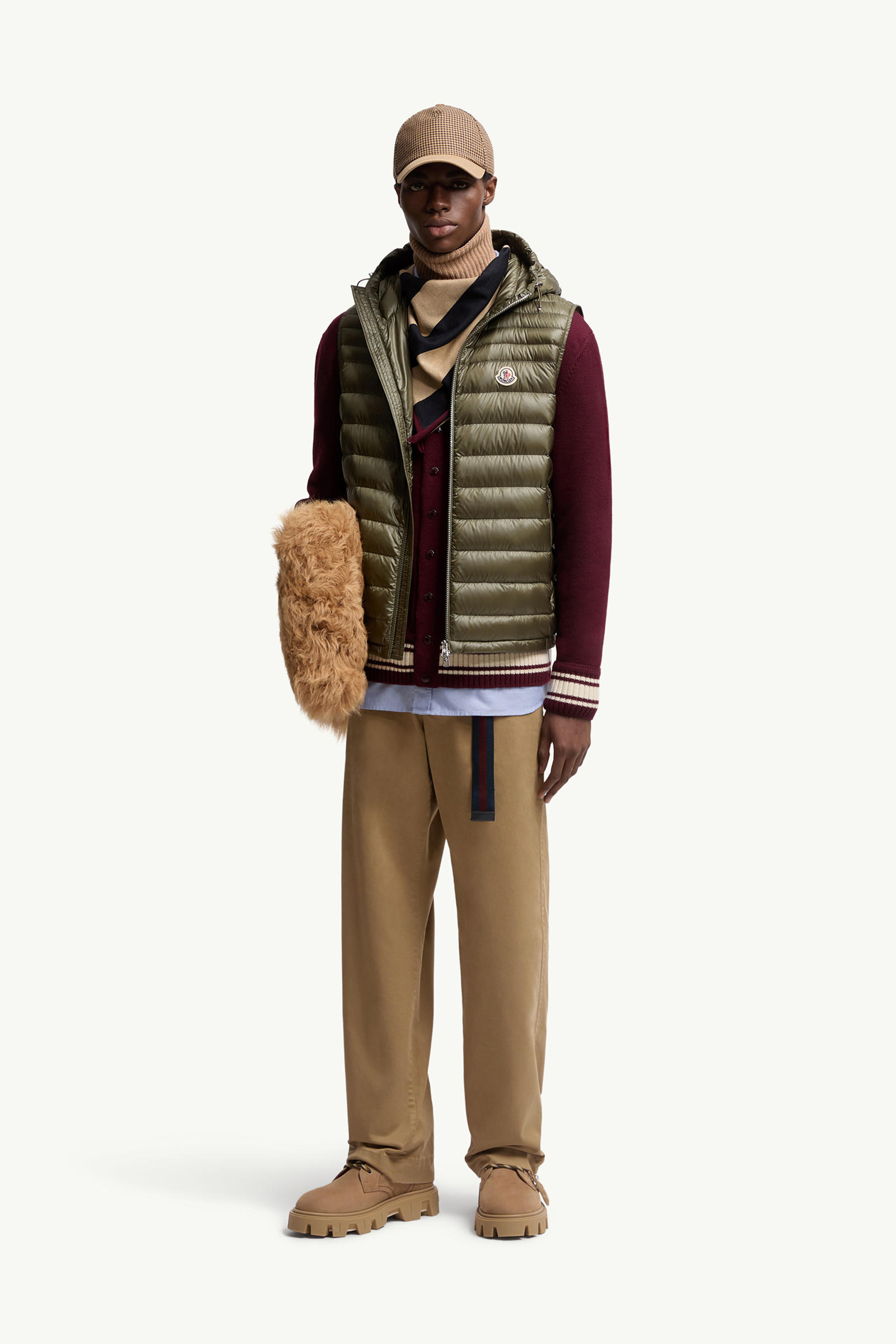 Orant Hooded Down Vest Men Olive Green Moncler 0