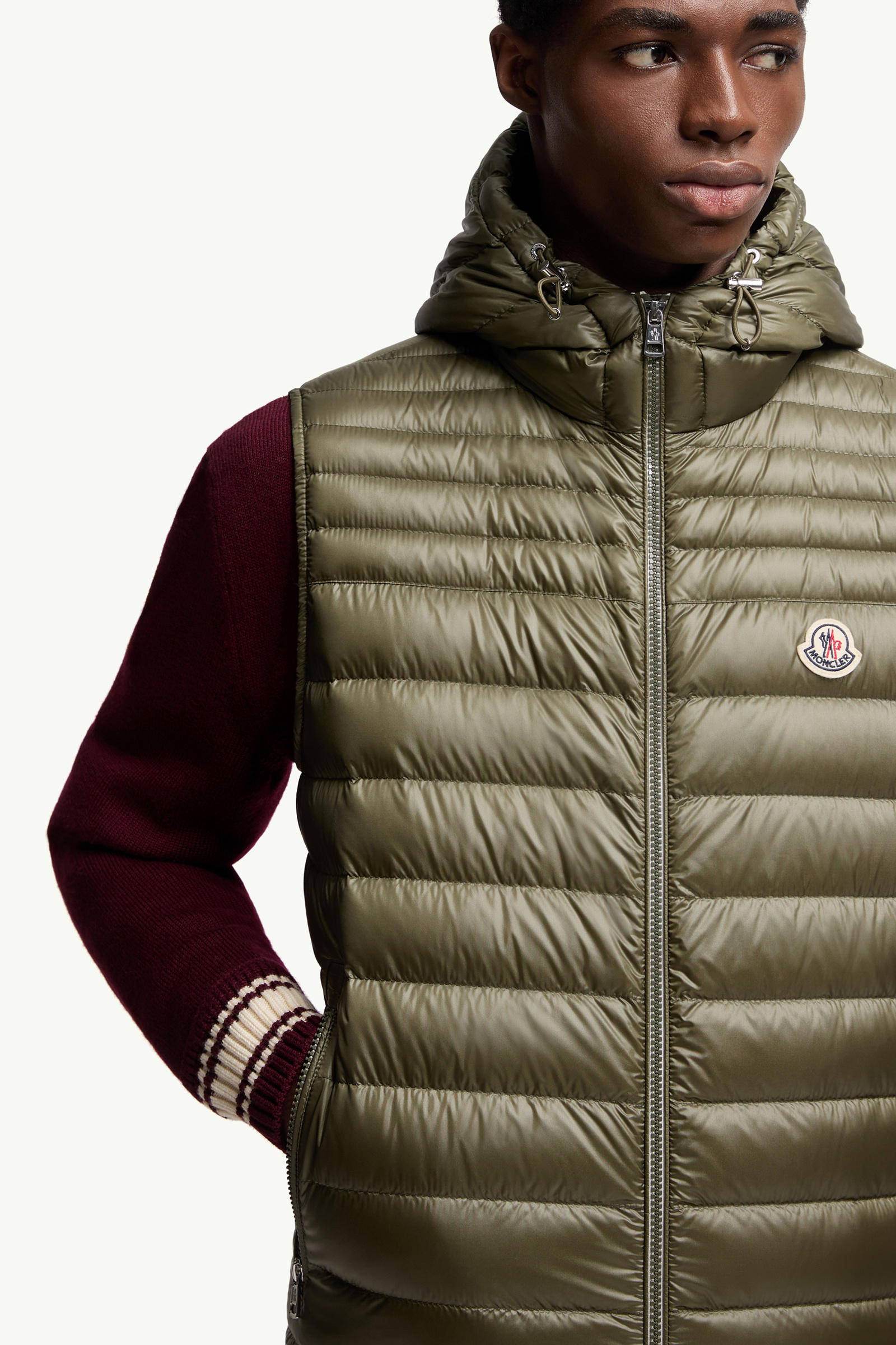 Orant Hooded Down Vest Men Olive Green Moncler 5