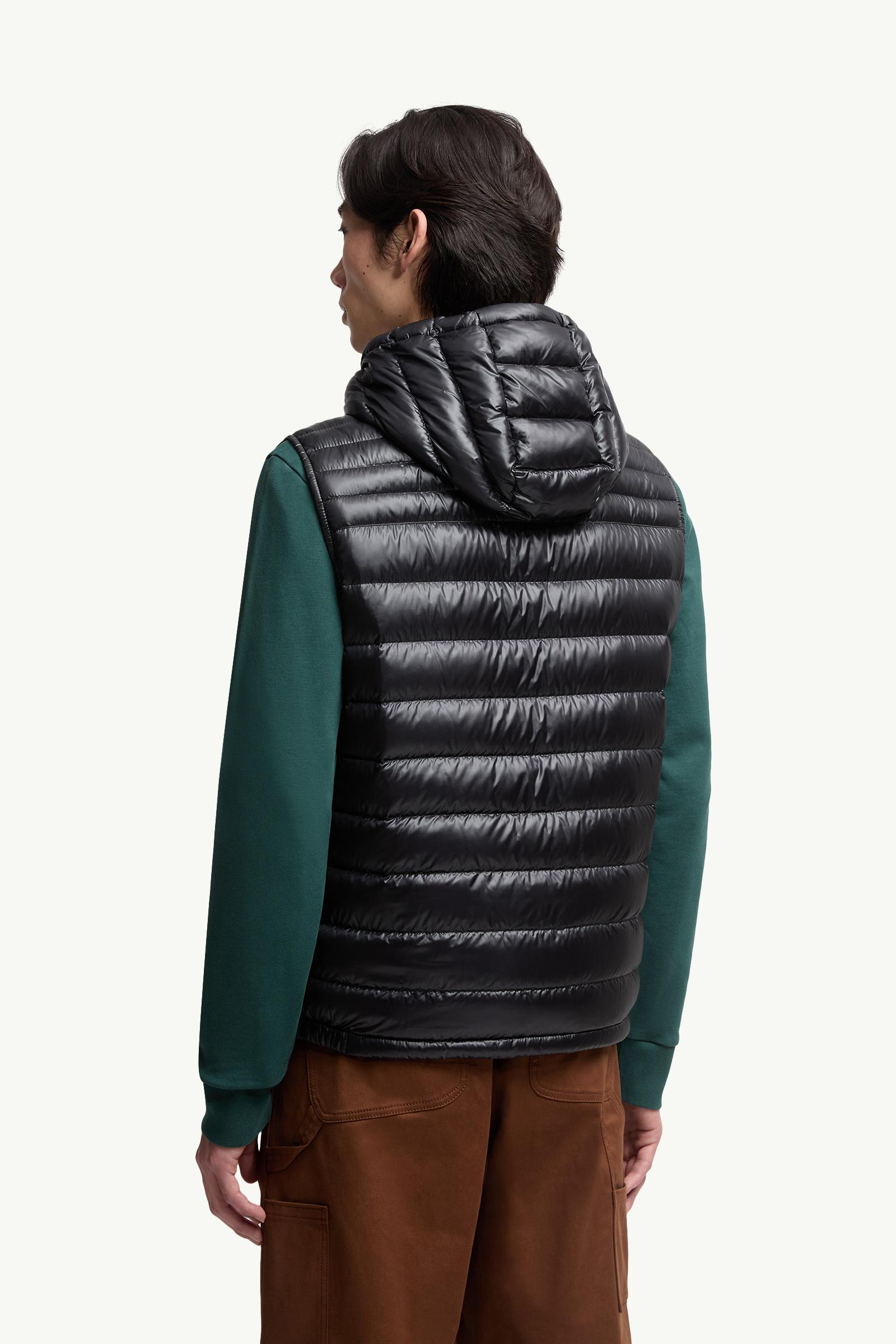 Black Orant Hooded Down Vest - Vests for Men | Moncler GB