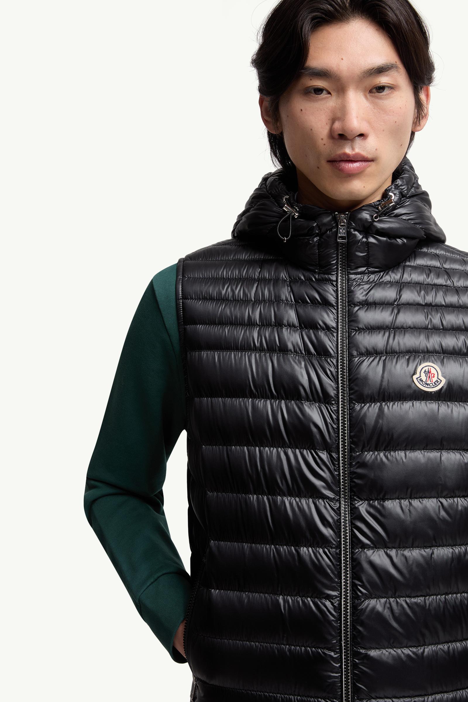 Black Orant Hooded Down Vest - Vests for Men | Moncler US
