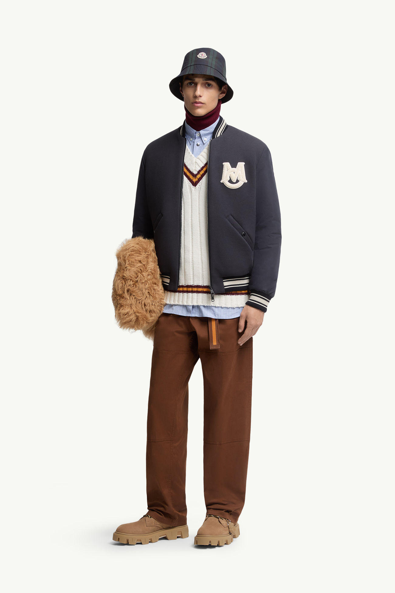 Vennes男士双面羽绒飞行员夹克外套 男士 海军蓝色 Moncler 0