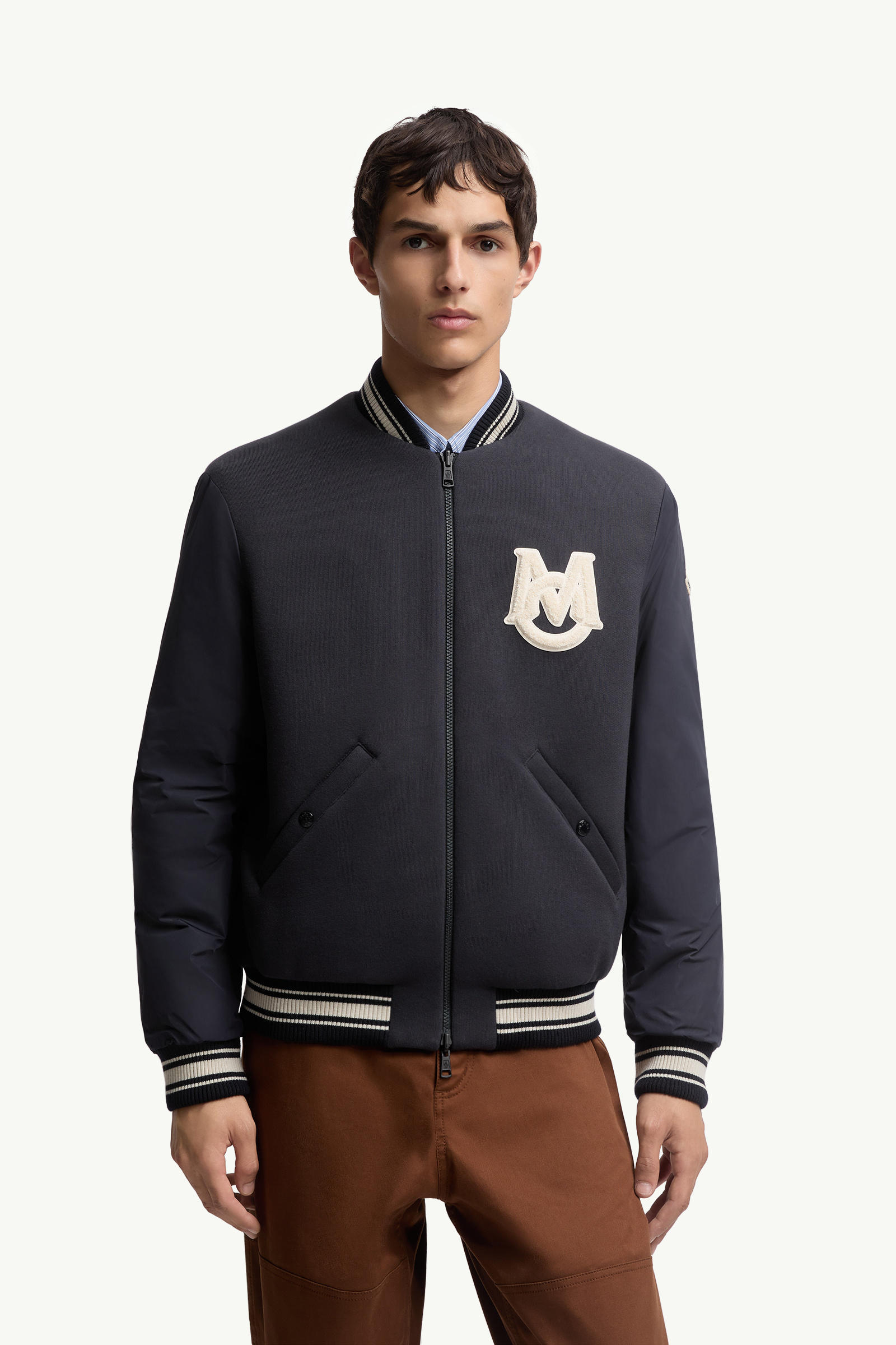 Vennes男士双面羽绒飞行员夹克外套 男士 海军蓝色 Moncler 3
