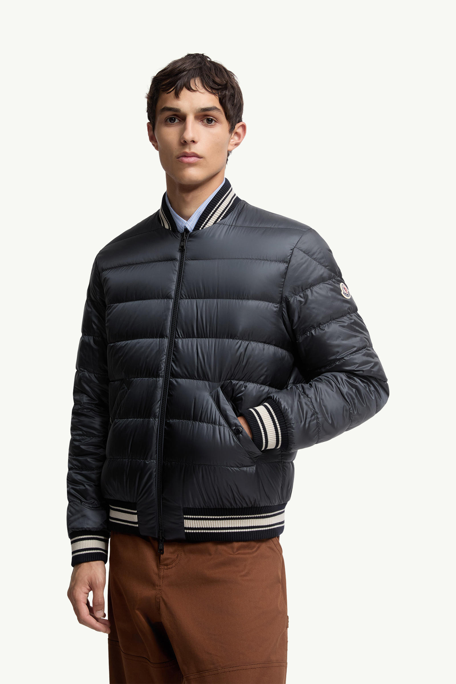 Vennes男士双面羽绒飞行员夹克外套 男士 海军蓝色 Moncler 5