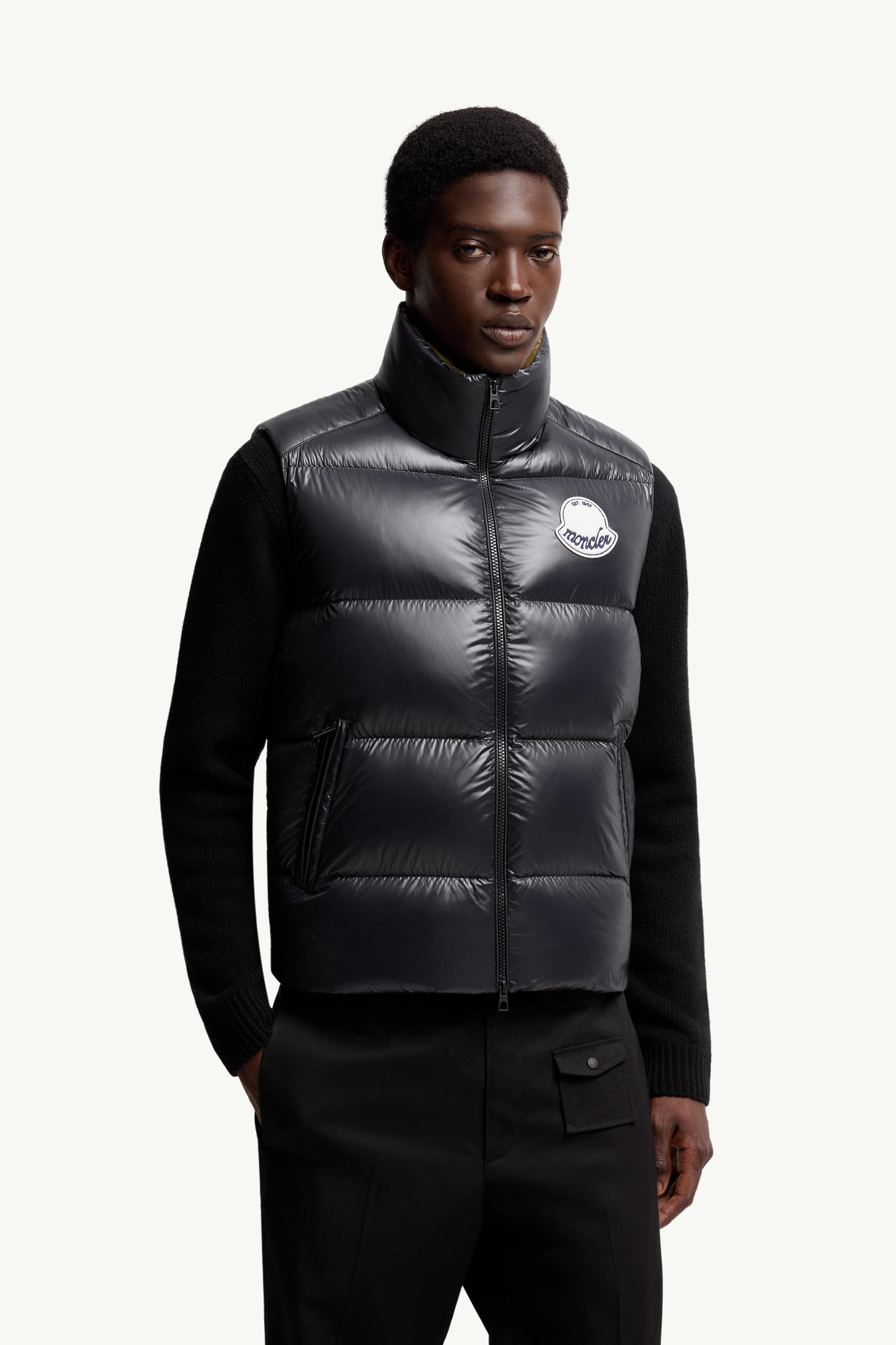 Lipsi Daunenweste Herren Schwarz Moncler 3