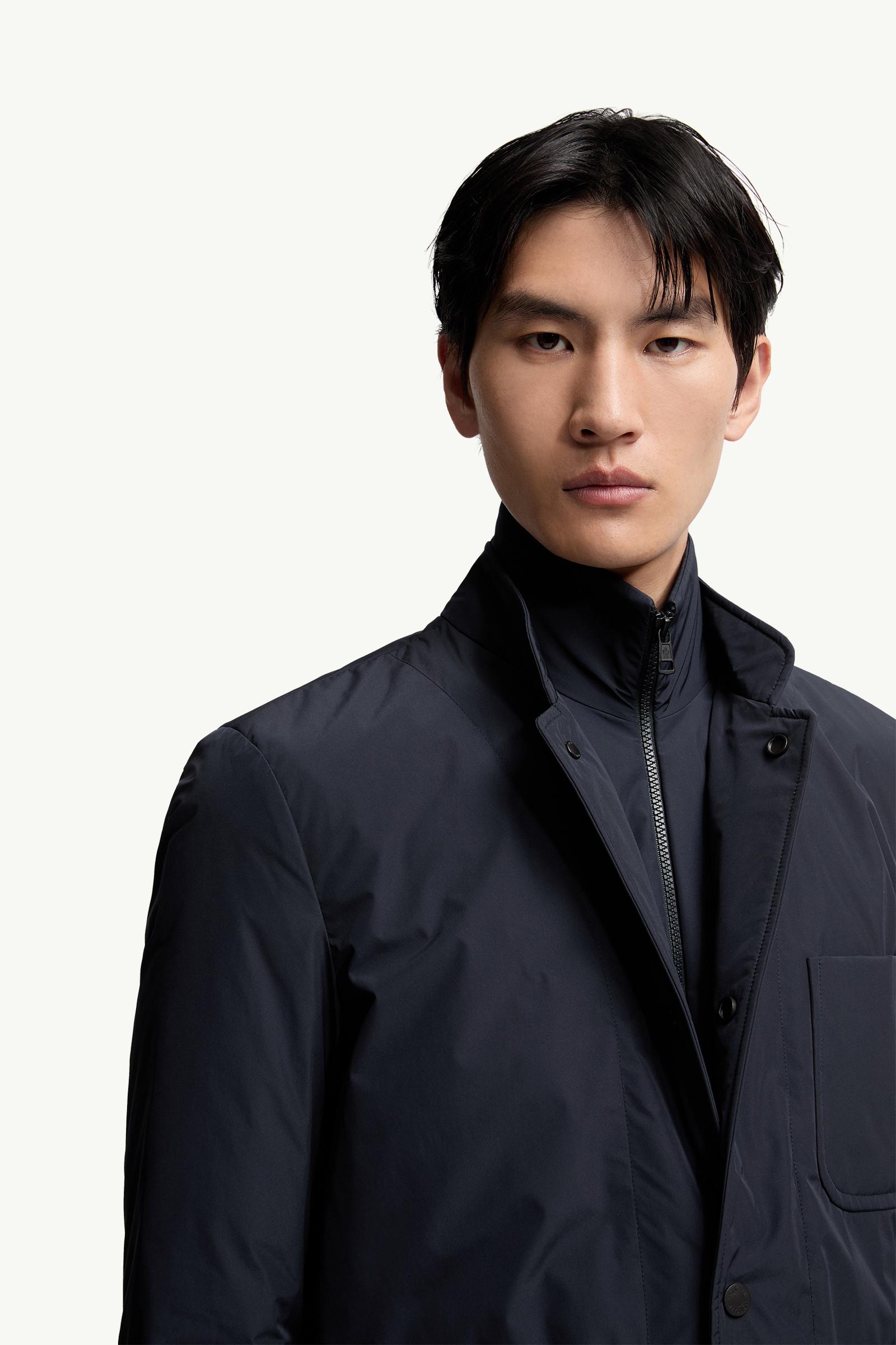 Navy Blue Brieuc Down Shirt Jacket - Short Down Jackets for Men