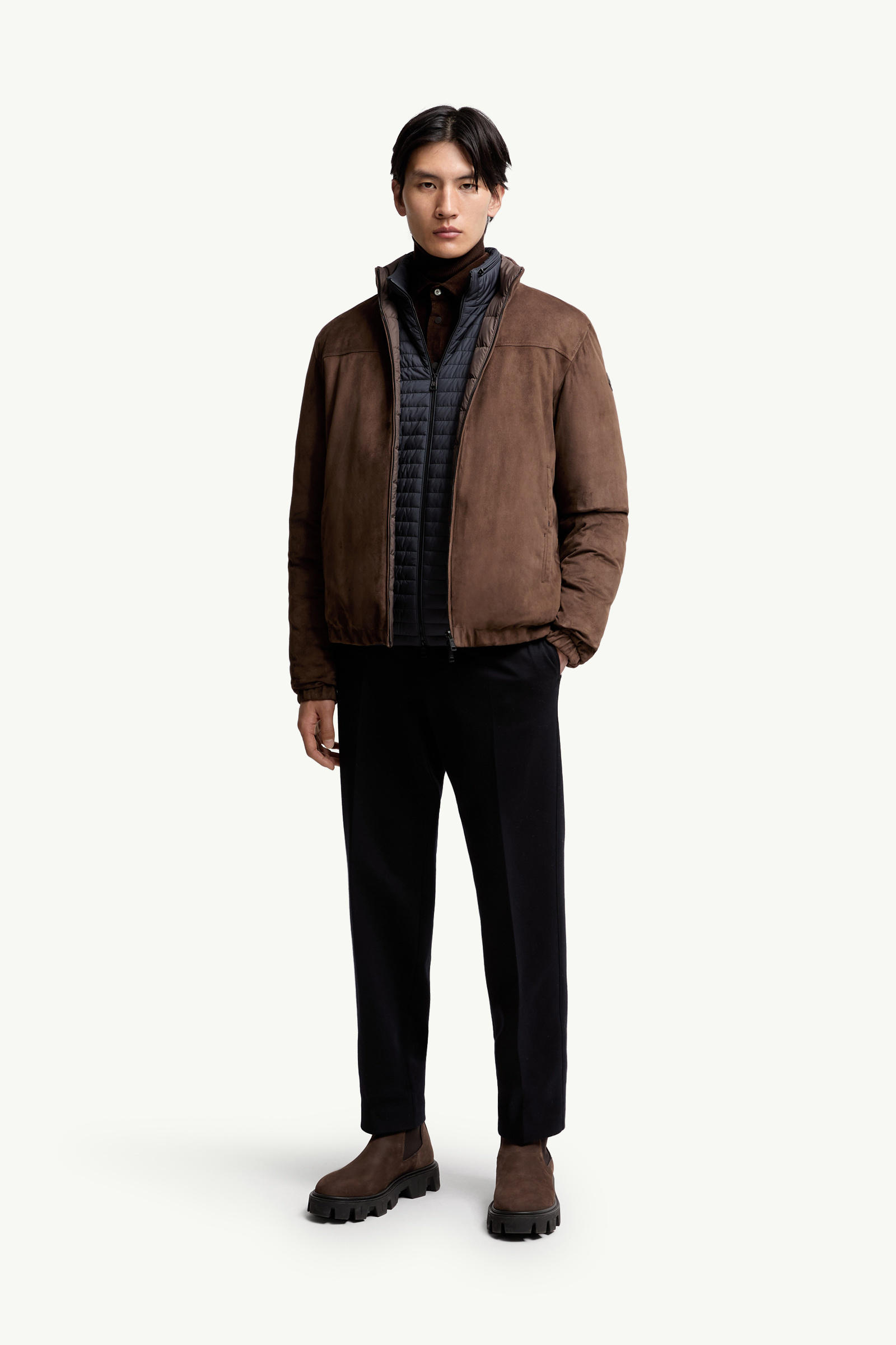 Cernay Reversible Short Down Jacket Men Brown Moncler 0