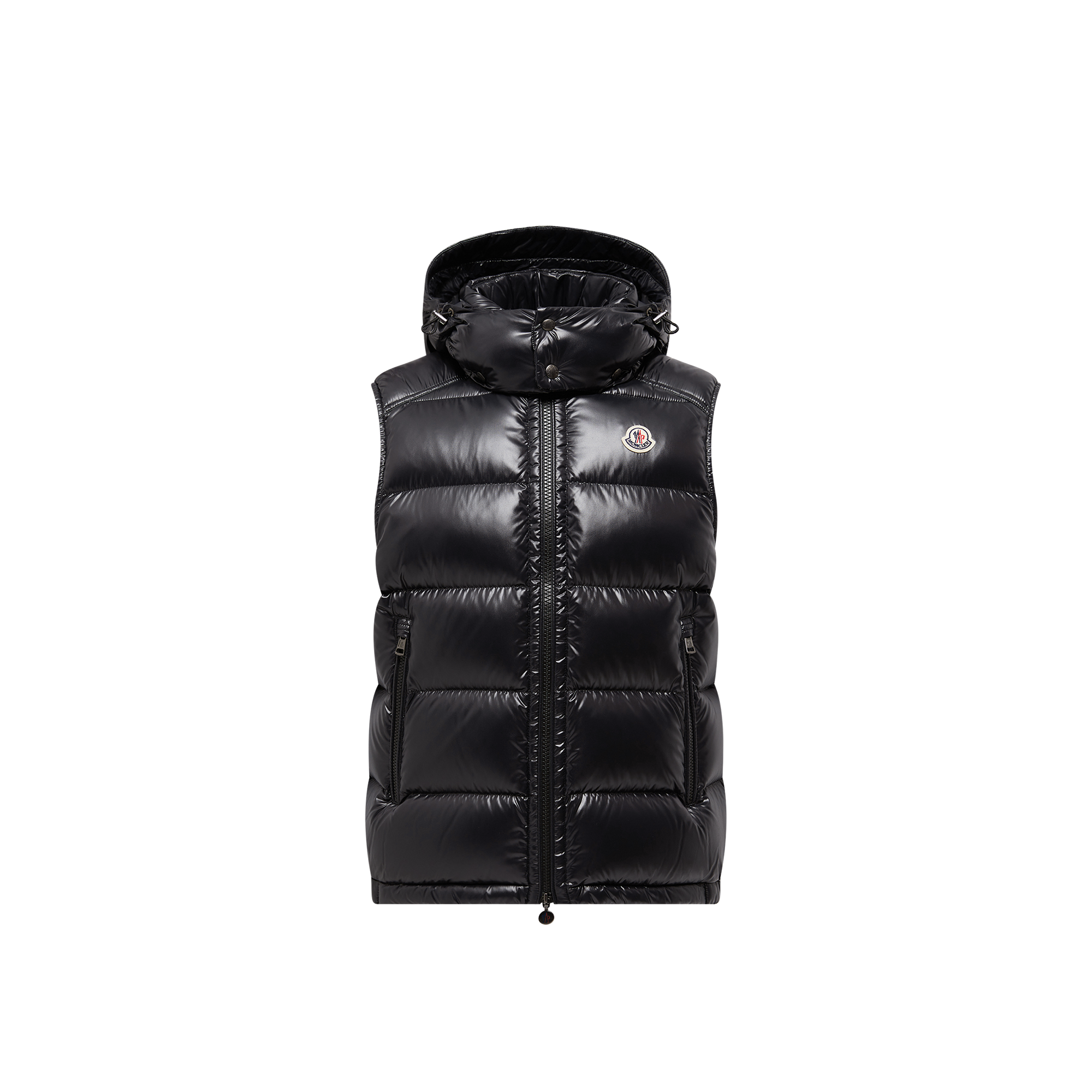 MONCLER COLLECTION Bormes Hooded Down Gilet Men Size 1 Black