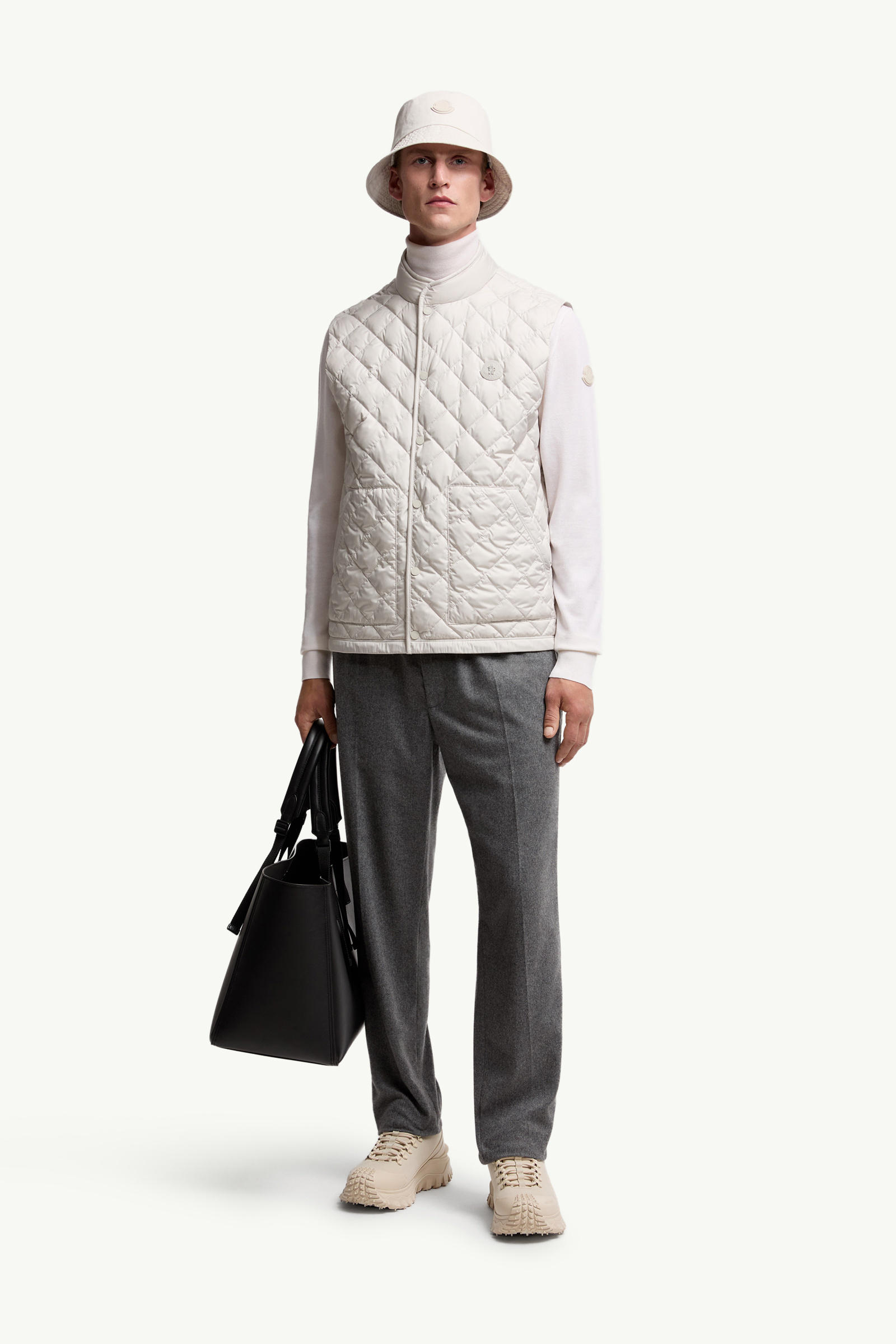 Lycope Diamond-Quilted Down Gilet Men Ice Gray Moncler 0