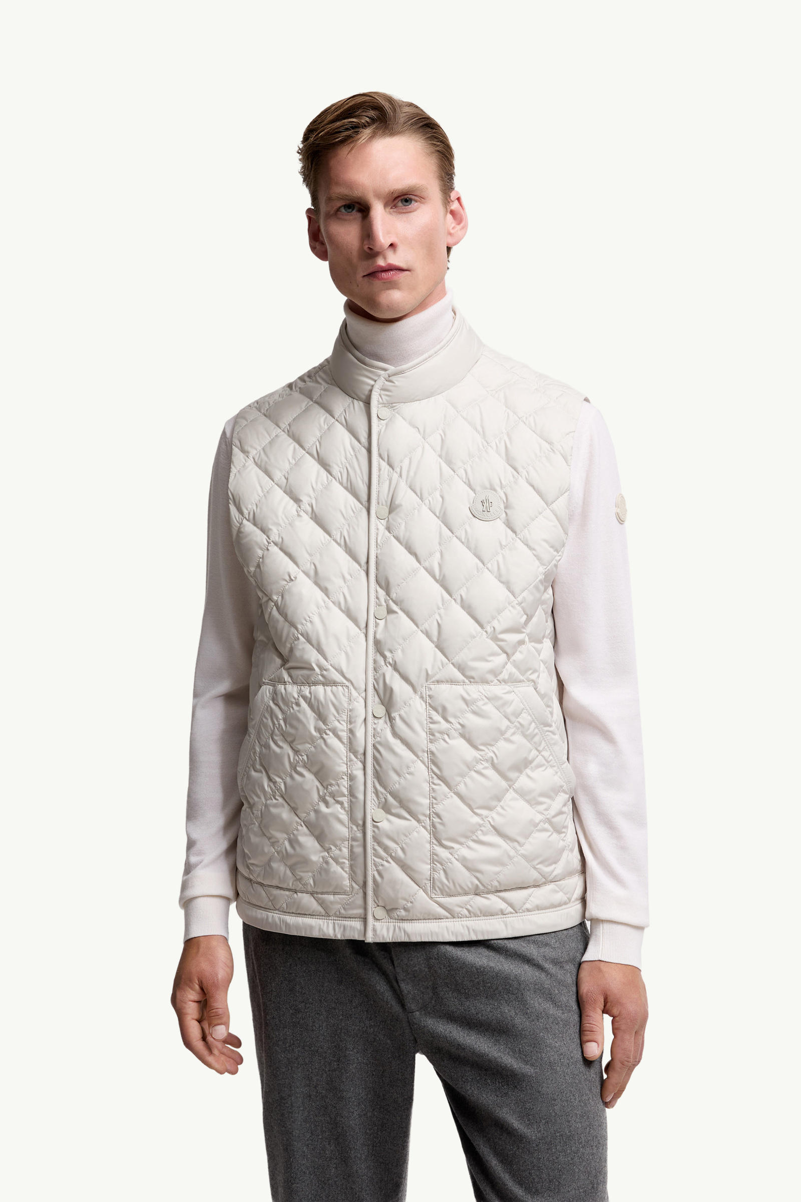 Lycope Diamond-Quilted Down Gilet Men Ice Gray Moncler 3