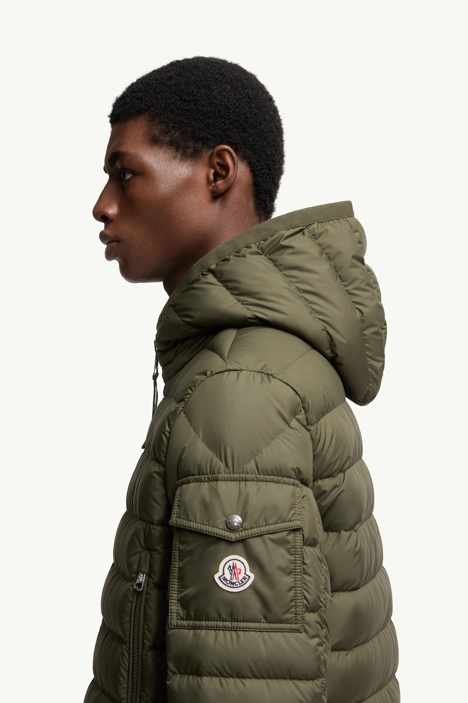 Galion Hooded Short Down Jacket Men Olive Green Moncler 1