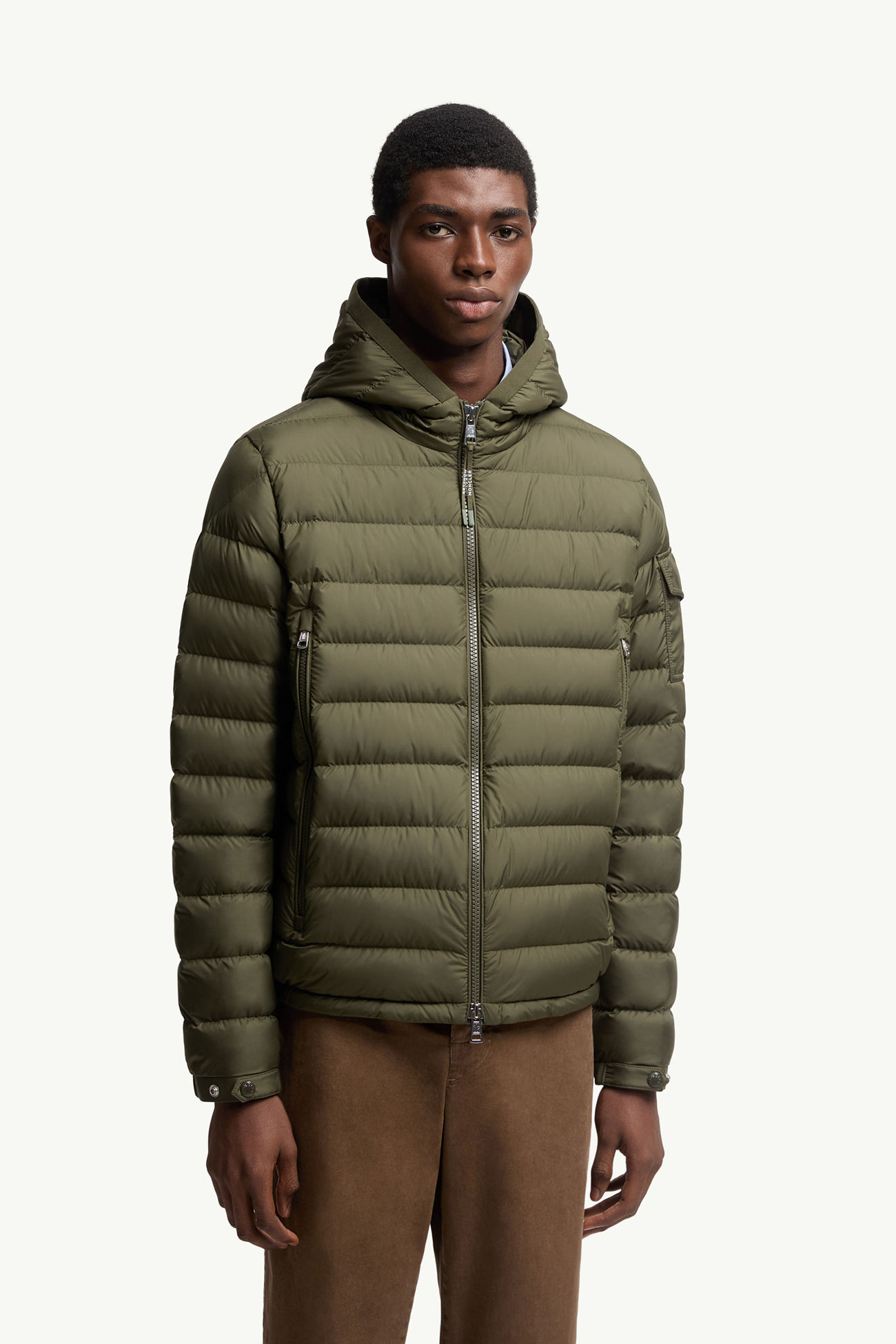 Galion kurze Daunenjacke mit Kapuze Herren Olivgrün Moncler 3