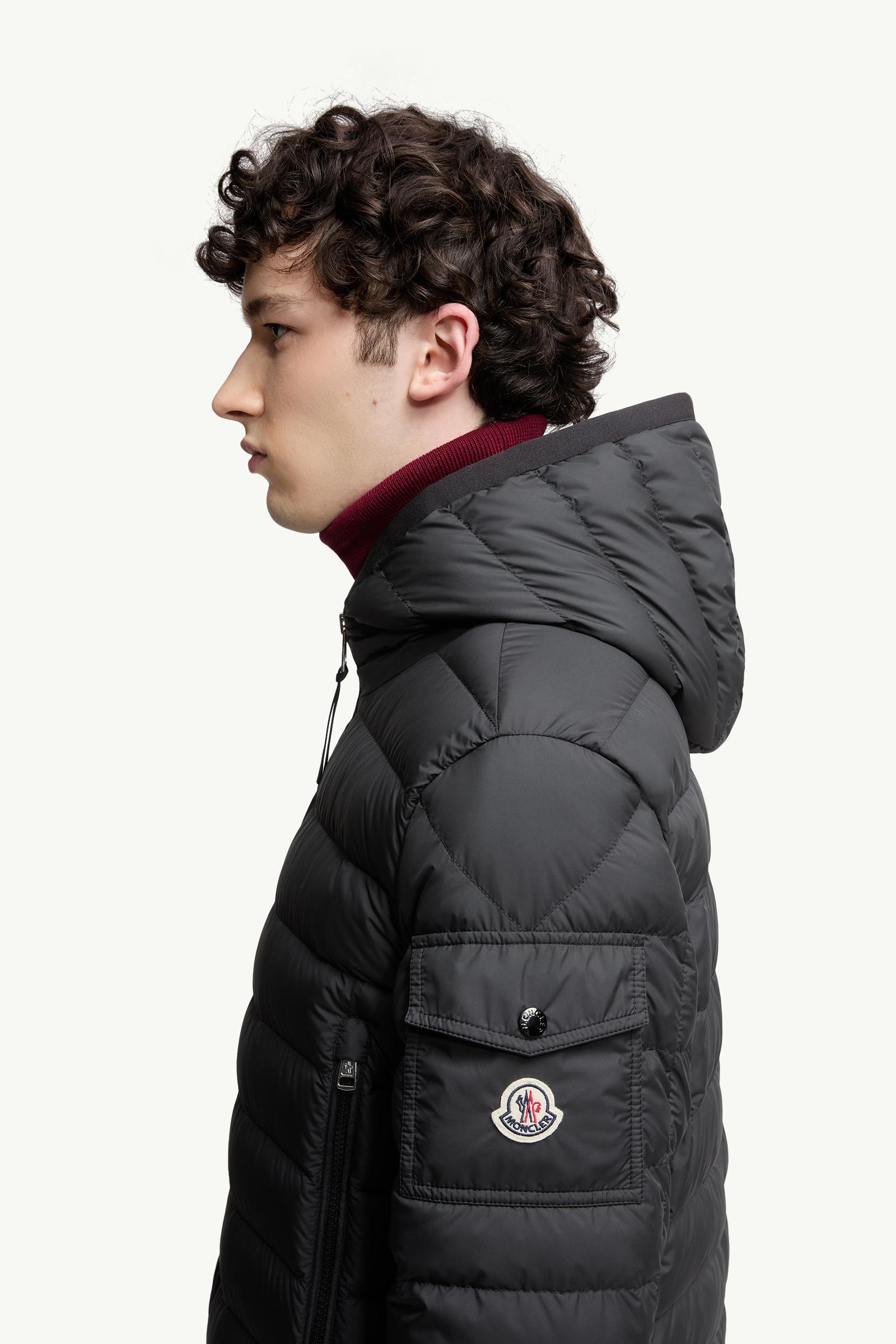 Galion Hooded Short Down Jacket Men Black Moncler 1