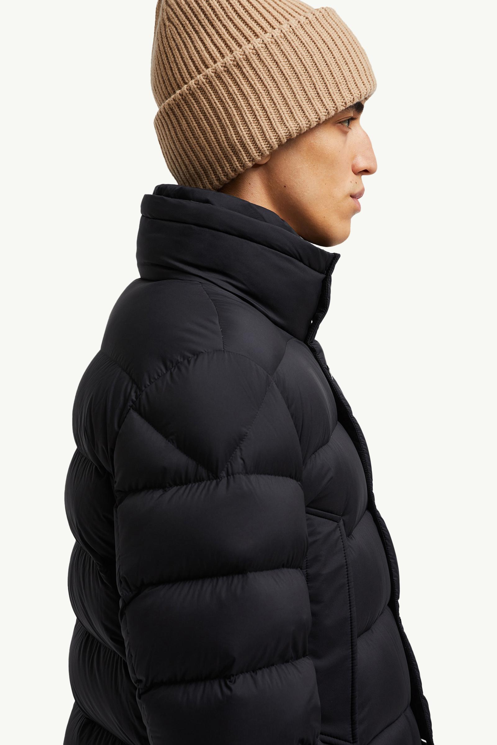 Black Clunye Hooded Mid-Length Down Jacket - Short Down Jackets