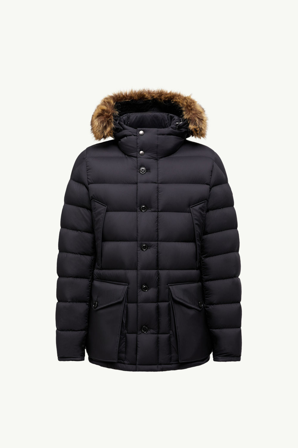 Clunye Hooded Mid-Length Down Jacket Men Black Moncler 2