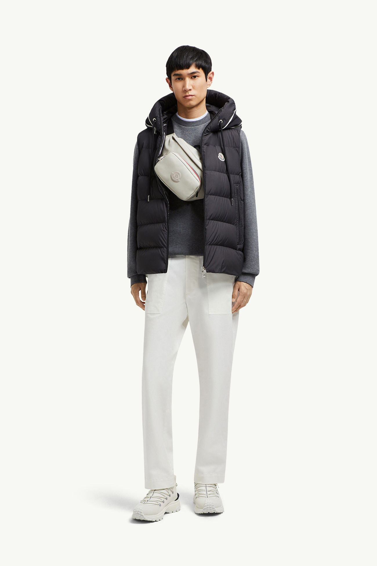 Gilet imbottito Cardamine con cappuccio Uomo Nero Moncler 0