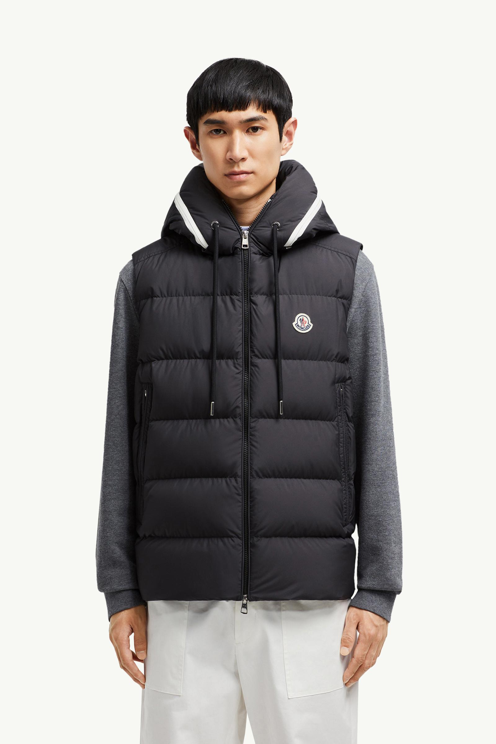 トップス MONCLER-BLACK CARDAMINE VEST Black Cardamine Hooded Down Vest - Vests for Men | Moncler US