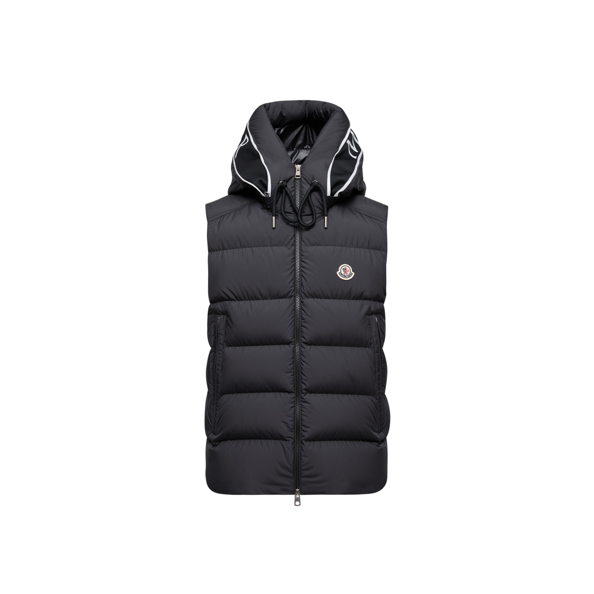 Moncler   Cardamine Hooded Down Gilet for Men in Black, Size: 46