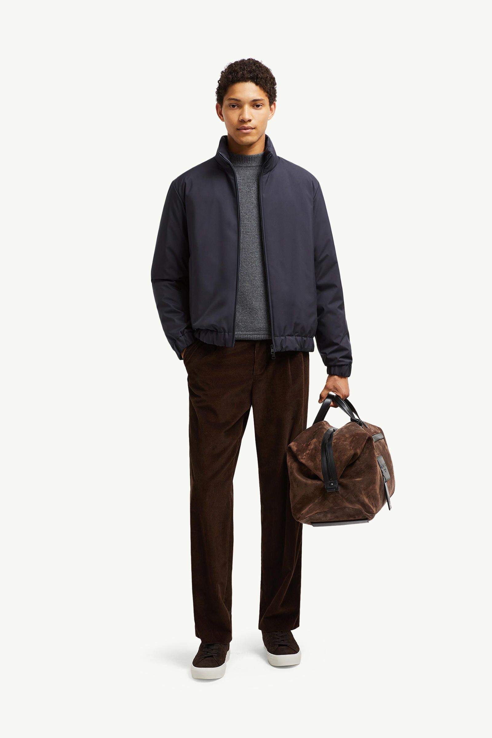 Luserna Short Down Jacket Men Navy Blue Moncler 0