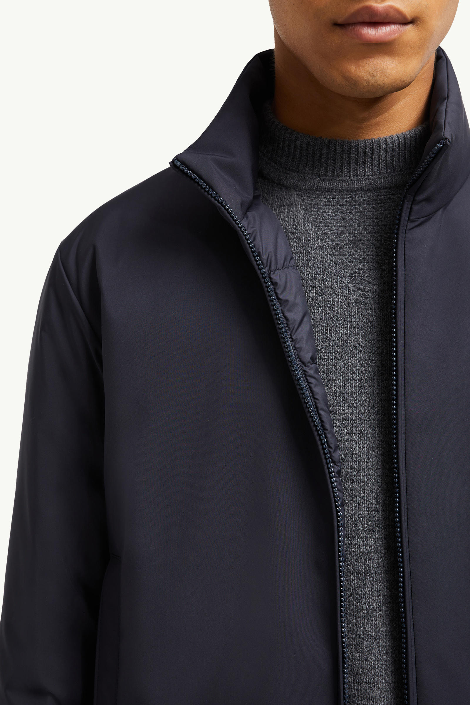 Luserna Short Down Jacket Men Navy Blue Moncler 6