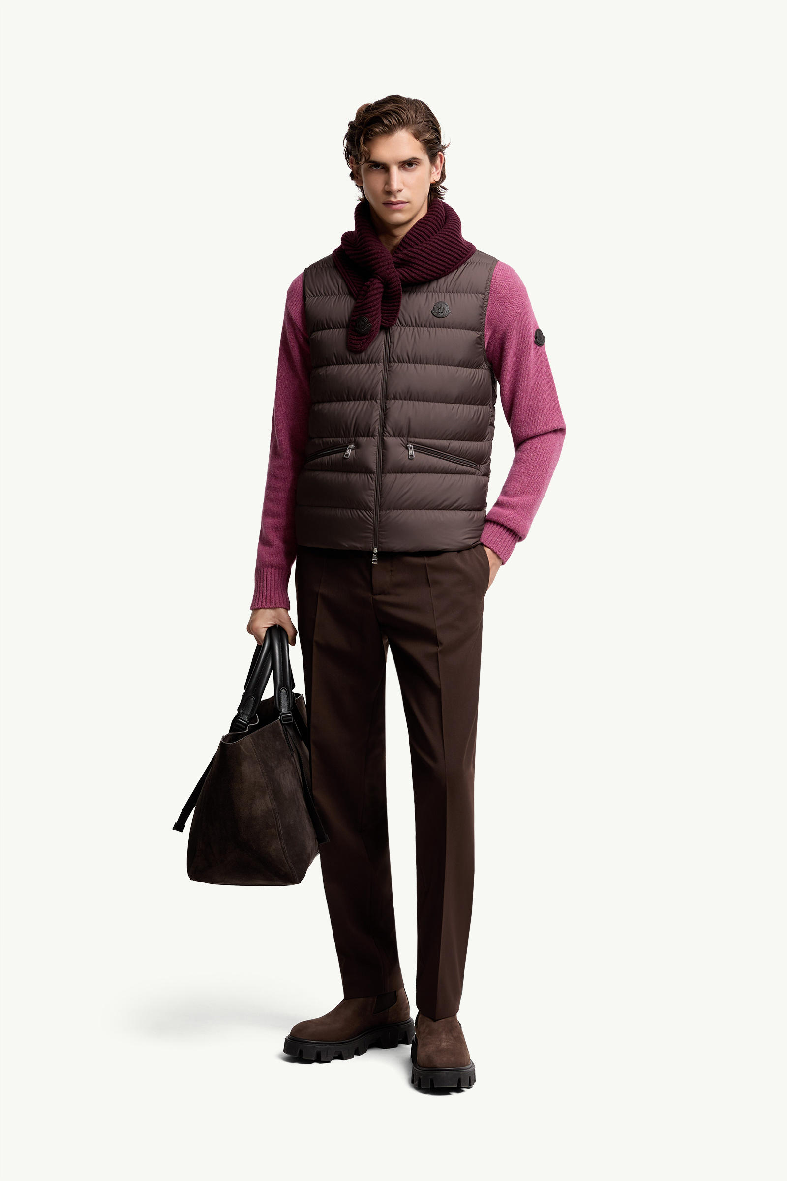 Treompan Down Gilet Men Brown Moncler 0