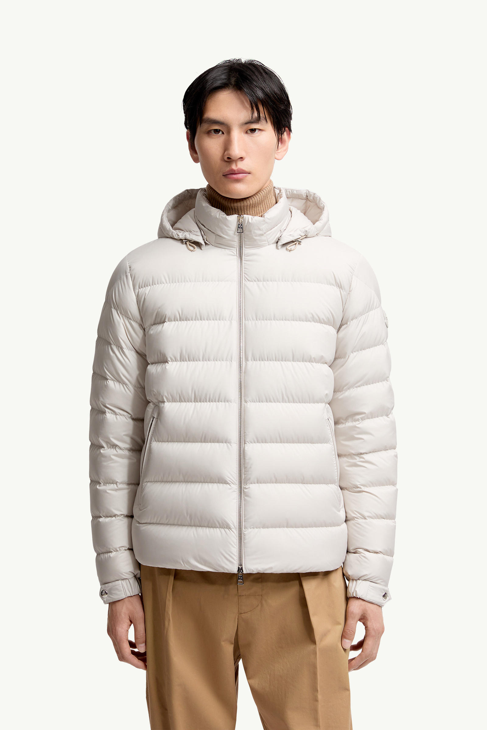 Arneb Hooded Short Down Jacket Men Ice Gray Moncler 3