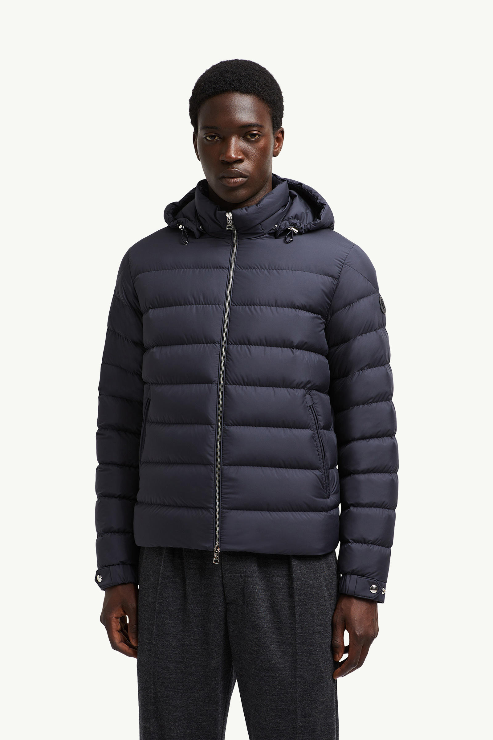 Arneb Hooded Short Down Jacket Men Navy Blue Moncler 3