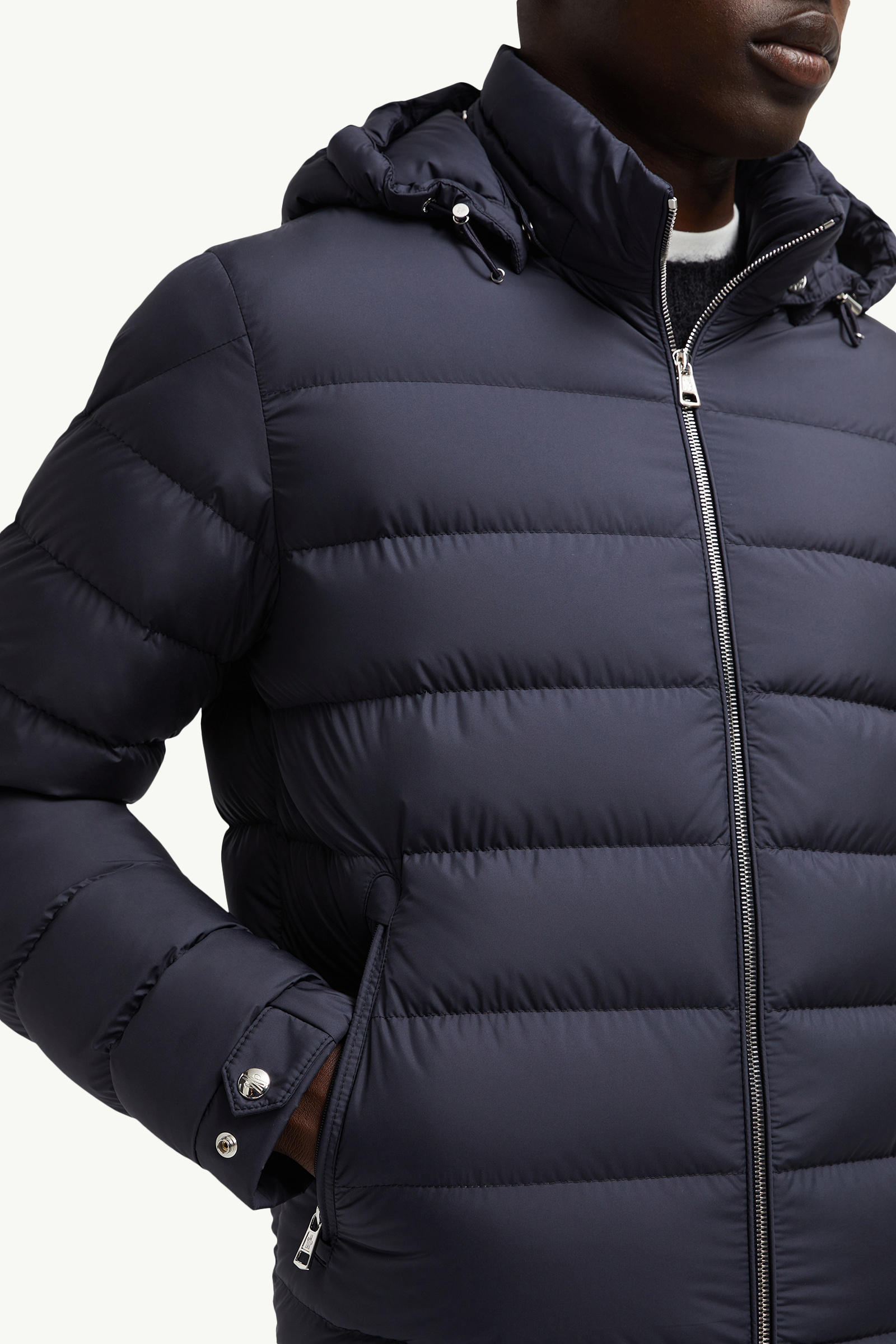 Arneb Hooded Short Down Jacket Men Navy Blue Moncler 5