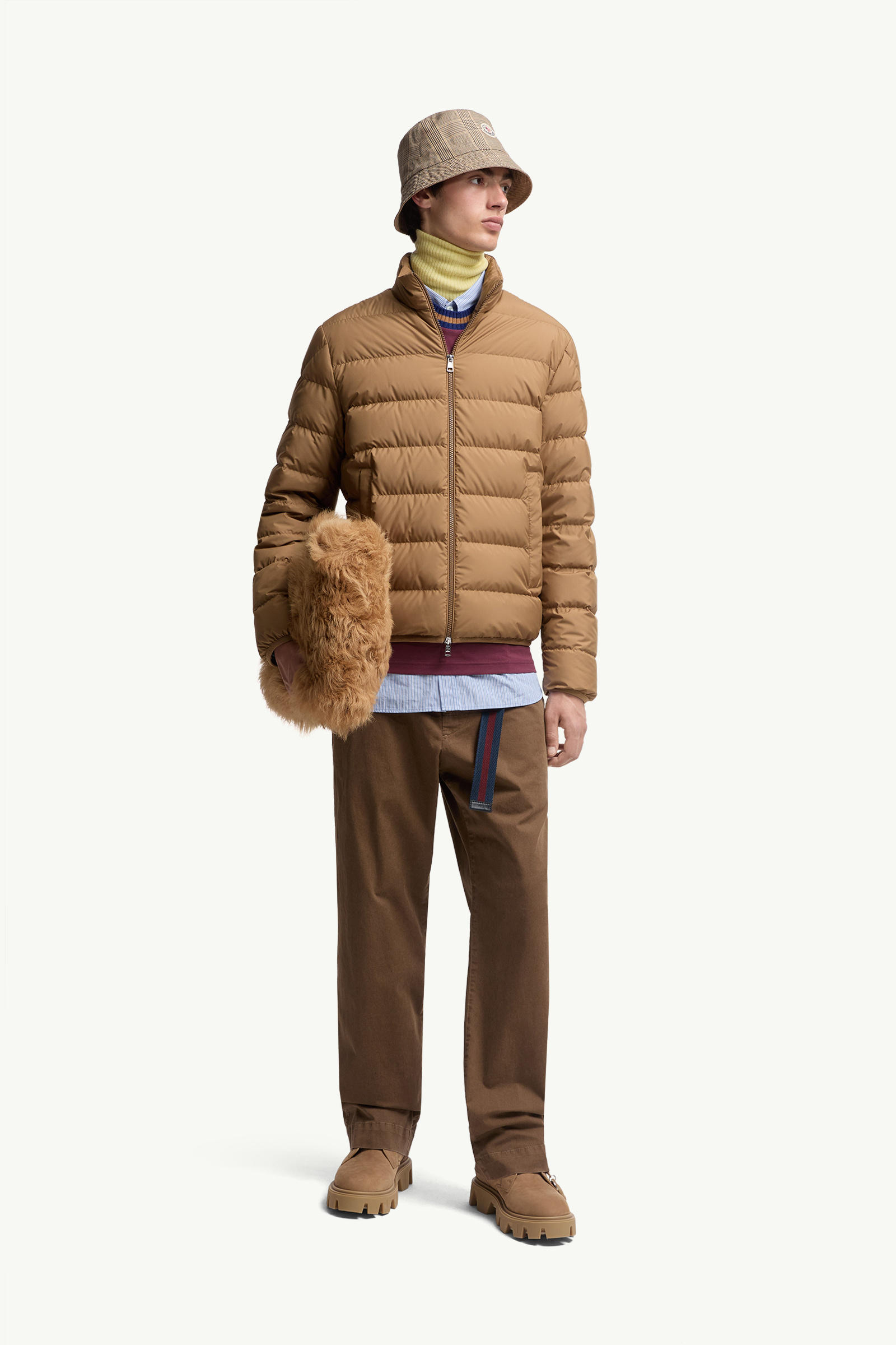 Baudinet Short Down Jacket Men Beige Moncler 0