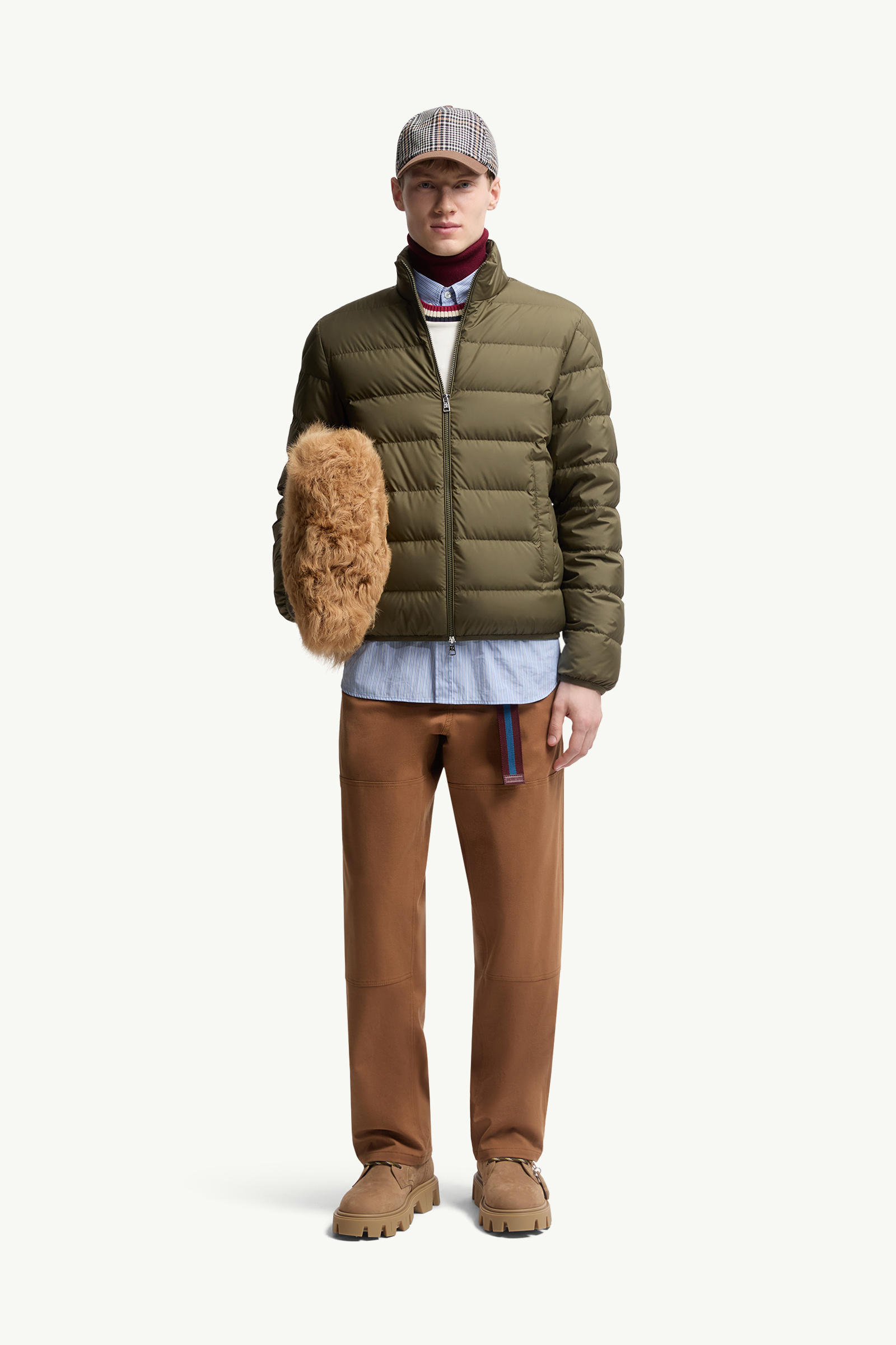 Baudinet Short Down Jacket Men Olive Green Moncler 0