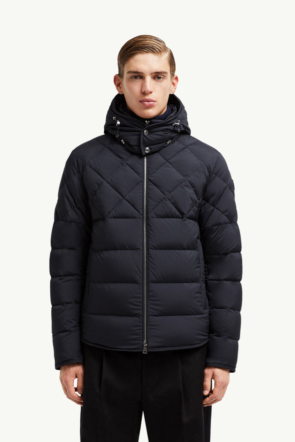Cecaud Hooded Short Down Jacket Men Navy Blue Moncler 3