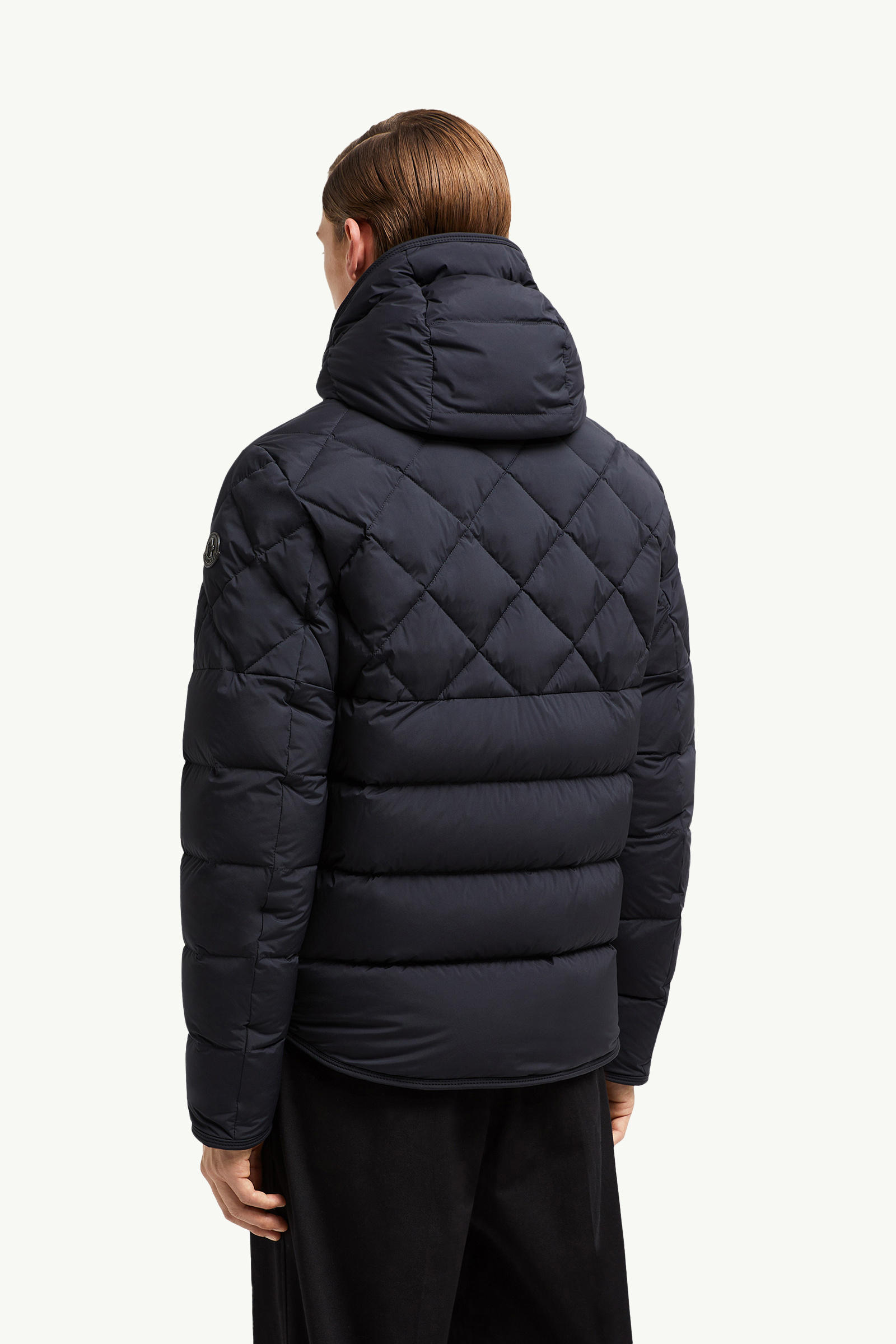 Cecaud Hooded Short Down Jacket Men Navy Blue Moncler 4