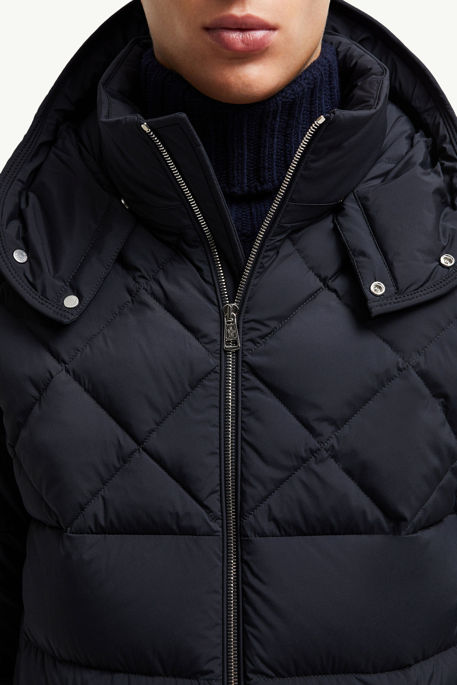 Cecaud Hooded Short Down Jacket Men Navy Blue Moncler 6