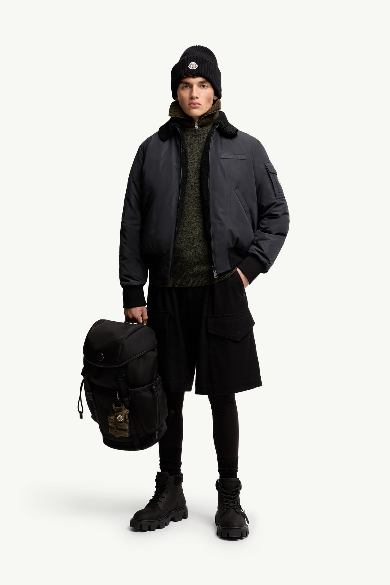 Veste aviateur réversible en teddy Maulevrier Hommes Noir Moncler 0