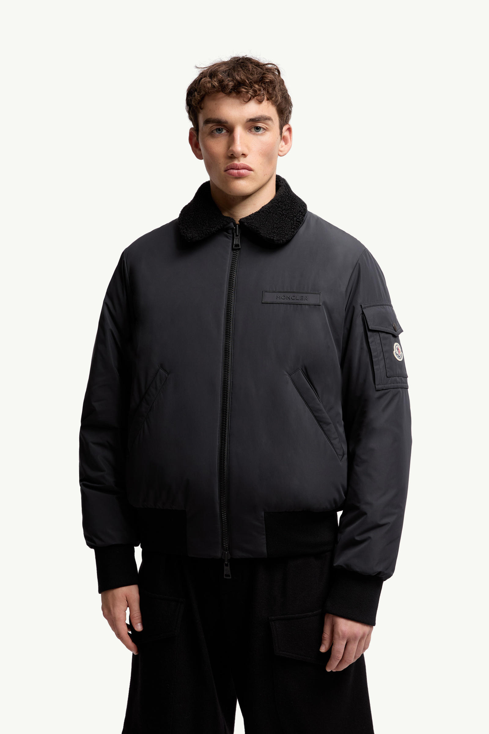 Maulevrier Reversible Teddy Aviator Jacket Men Black Moncler 3
