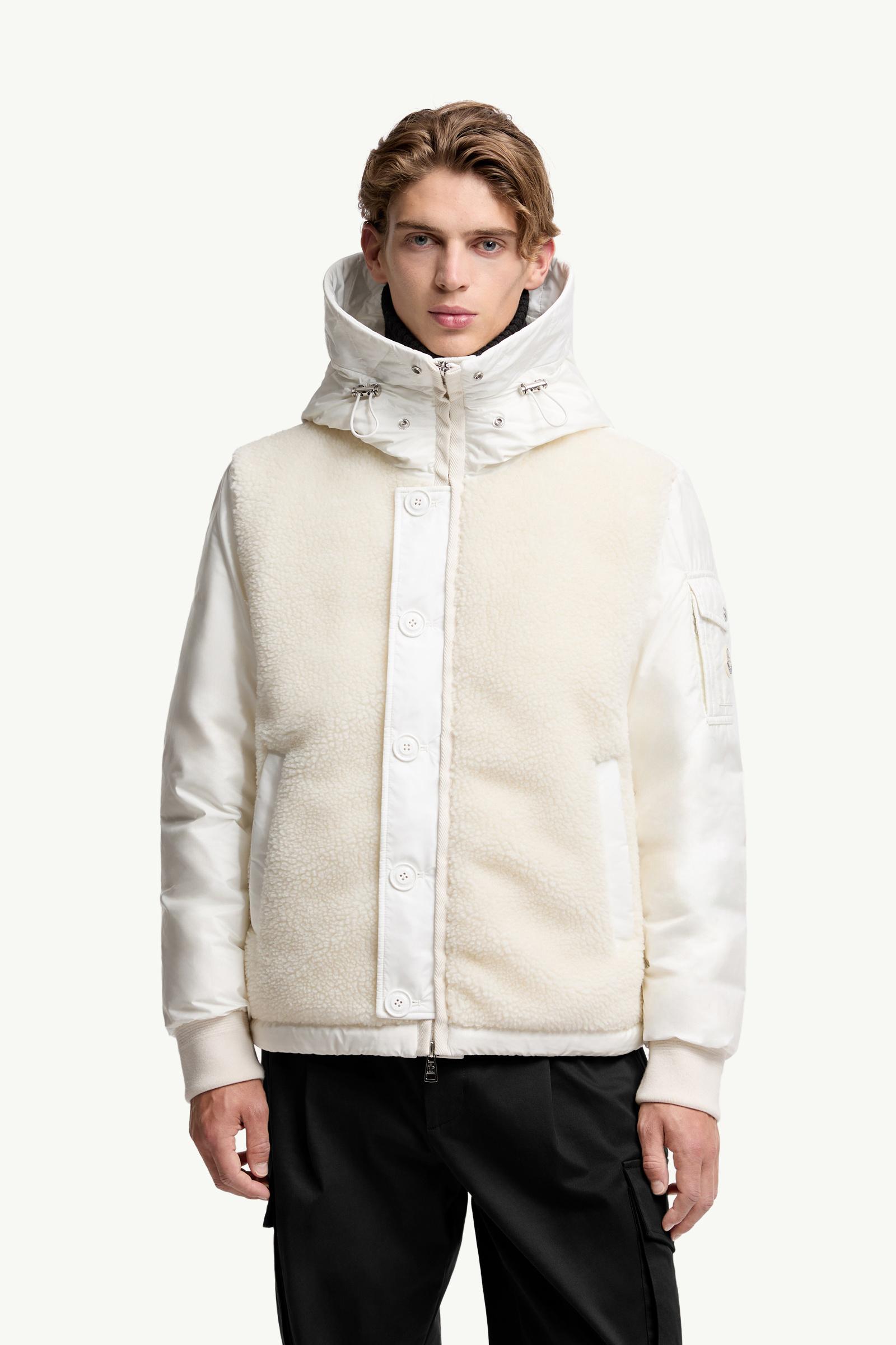 White Ivory Auvurgne Hooded Teddy Short Down Jacket - Short Down