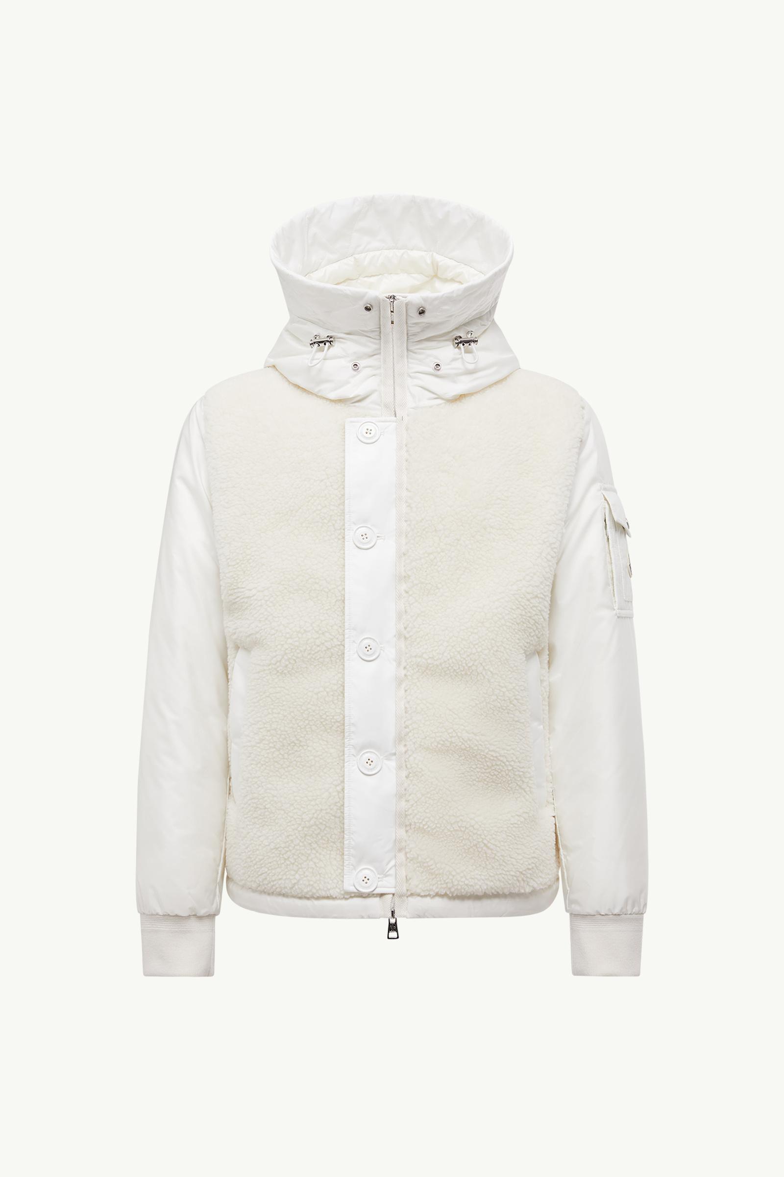 White Ivory Auvurgne Hooded Teddy Short Down Jacket - Short Down