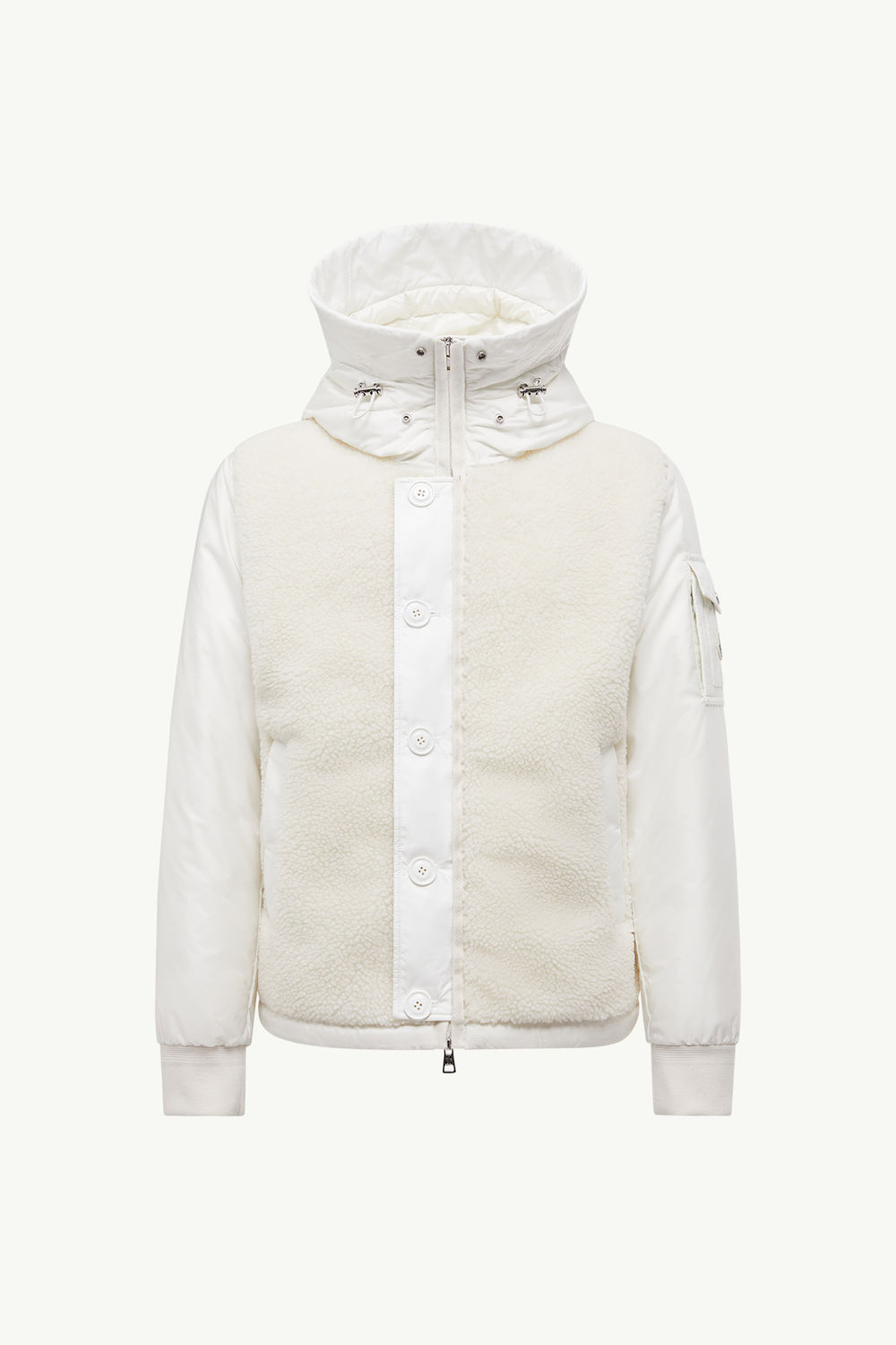 Auvurgne Hooded Teddy Short Down Jacket Men White Ivory Moncler 2