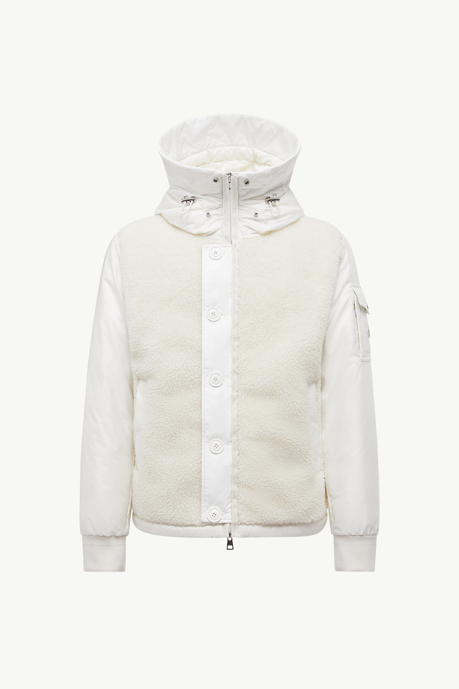 Auvurgne Hooded Teddy Short Down Jacket Men White Ivory Moncler 2