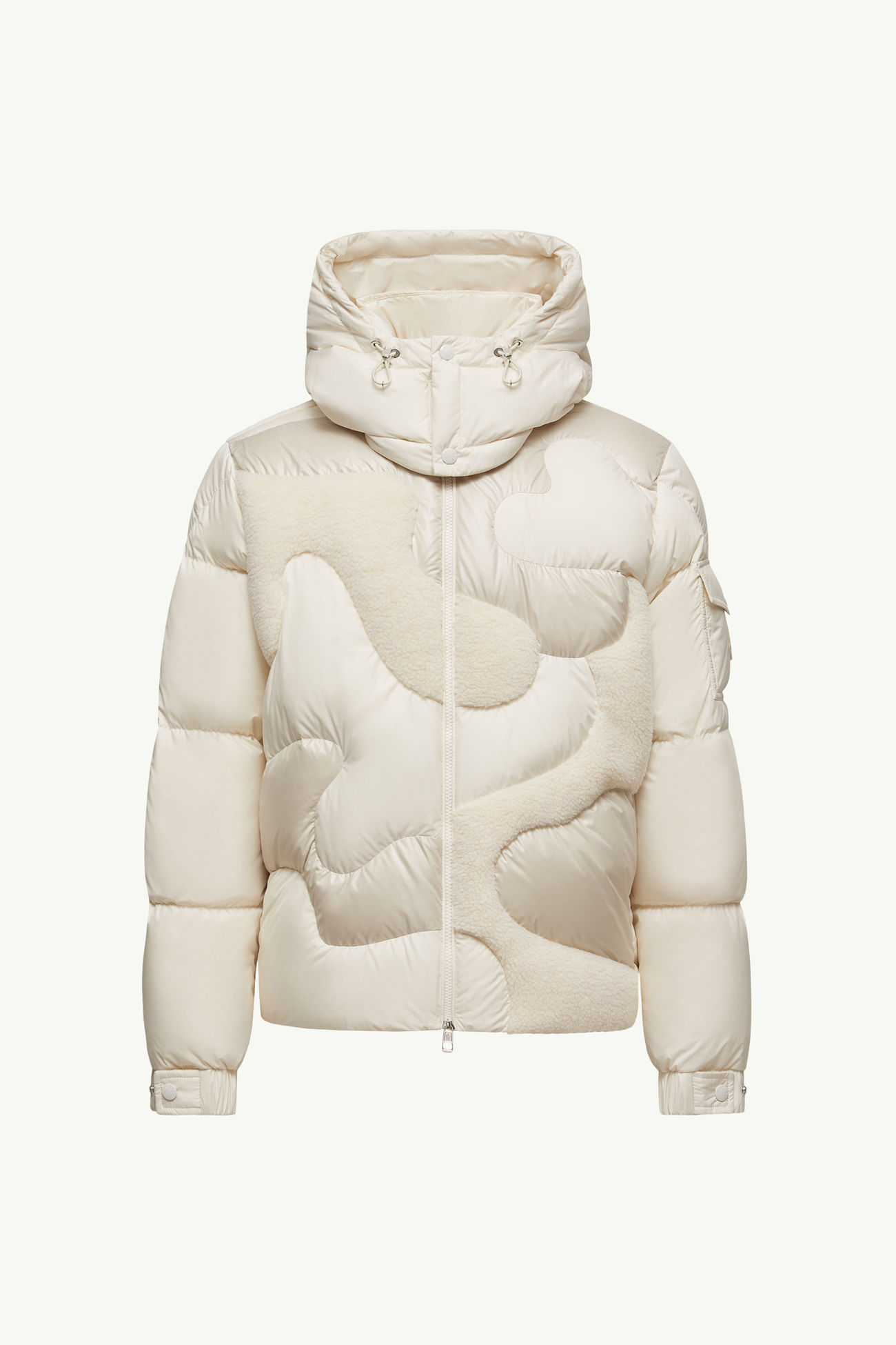 Candes 후드 테디 인타르시아 쇼트 다운 재킷 남성 화이트 Moncler 2