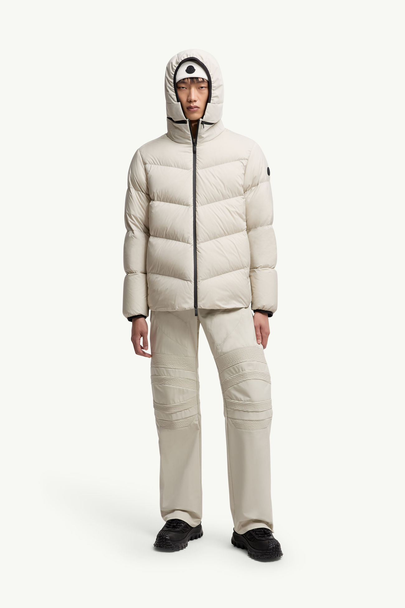 Forez kurze Daunenjacke mit Kapuze Herren Steingrau Moncler 0