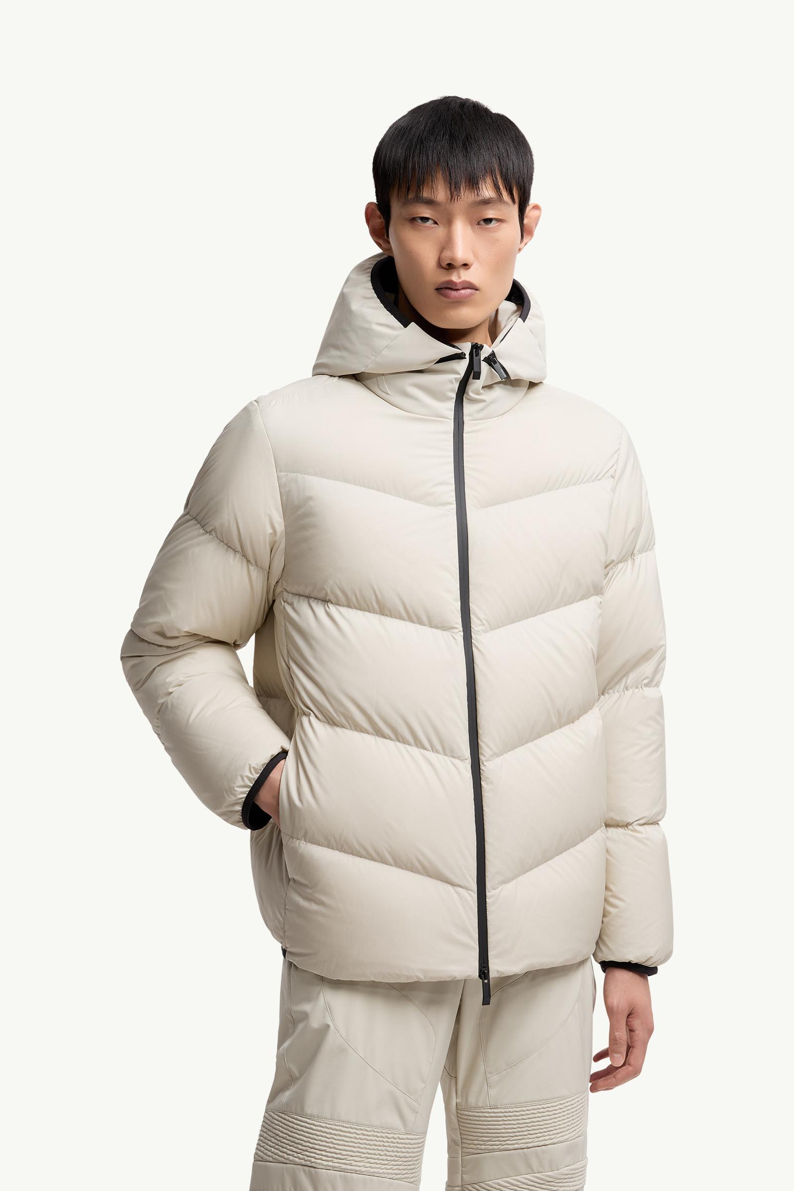 Stone Grey Forez Hooded Short Down Jacket - Short Down Jackets for