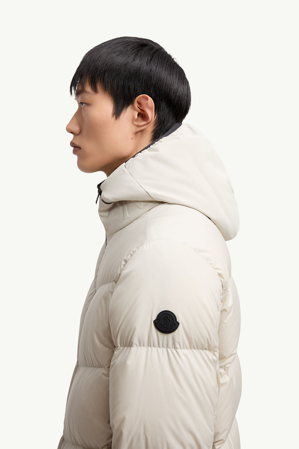 Forez Hooded Short Down Jacket Men Stone Gray Moncler 5