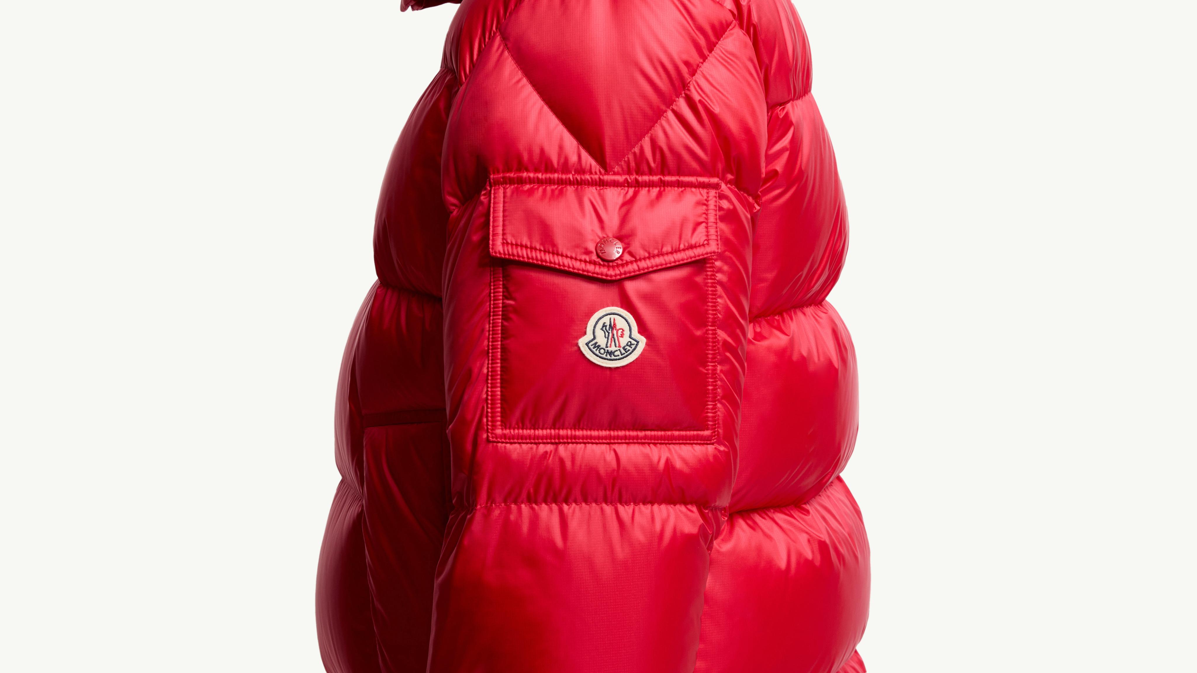 Red Couyere Hooded Short Down Jacket - Short Down Jackets for Men