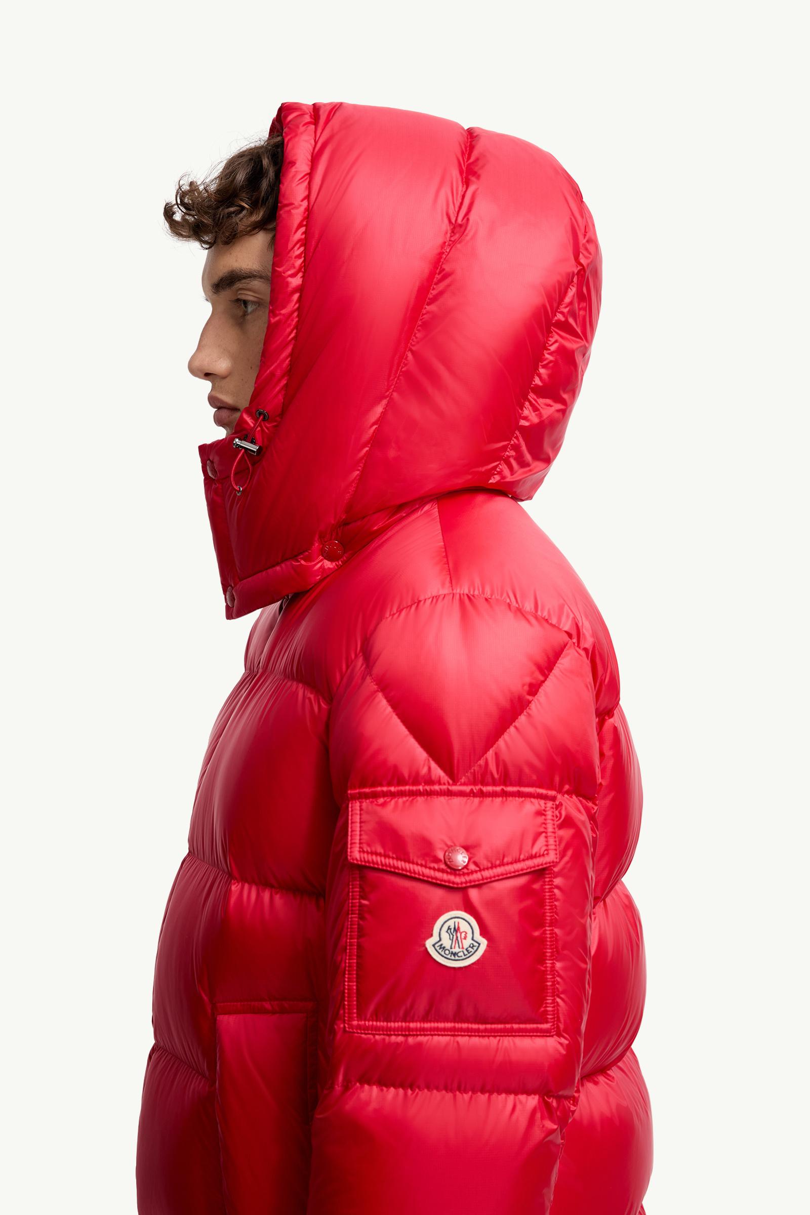 Couyere Hooded Short Down Jacket Men Red Moncler 1
