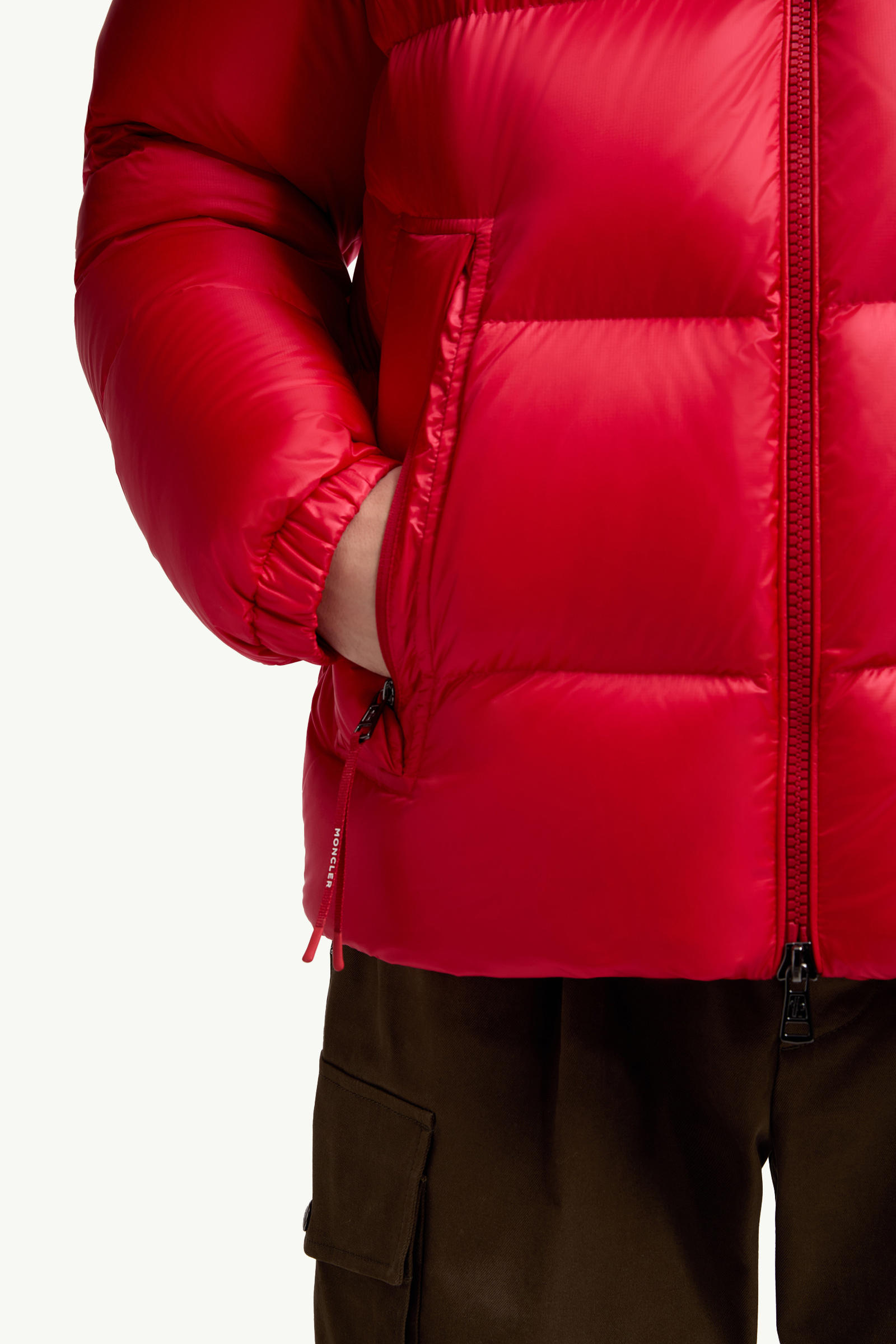 Couyere Hooded Short Down Jacket Men Red Moncler 6